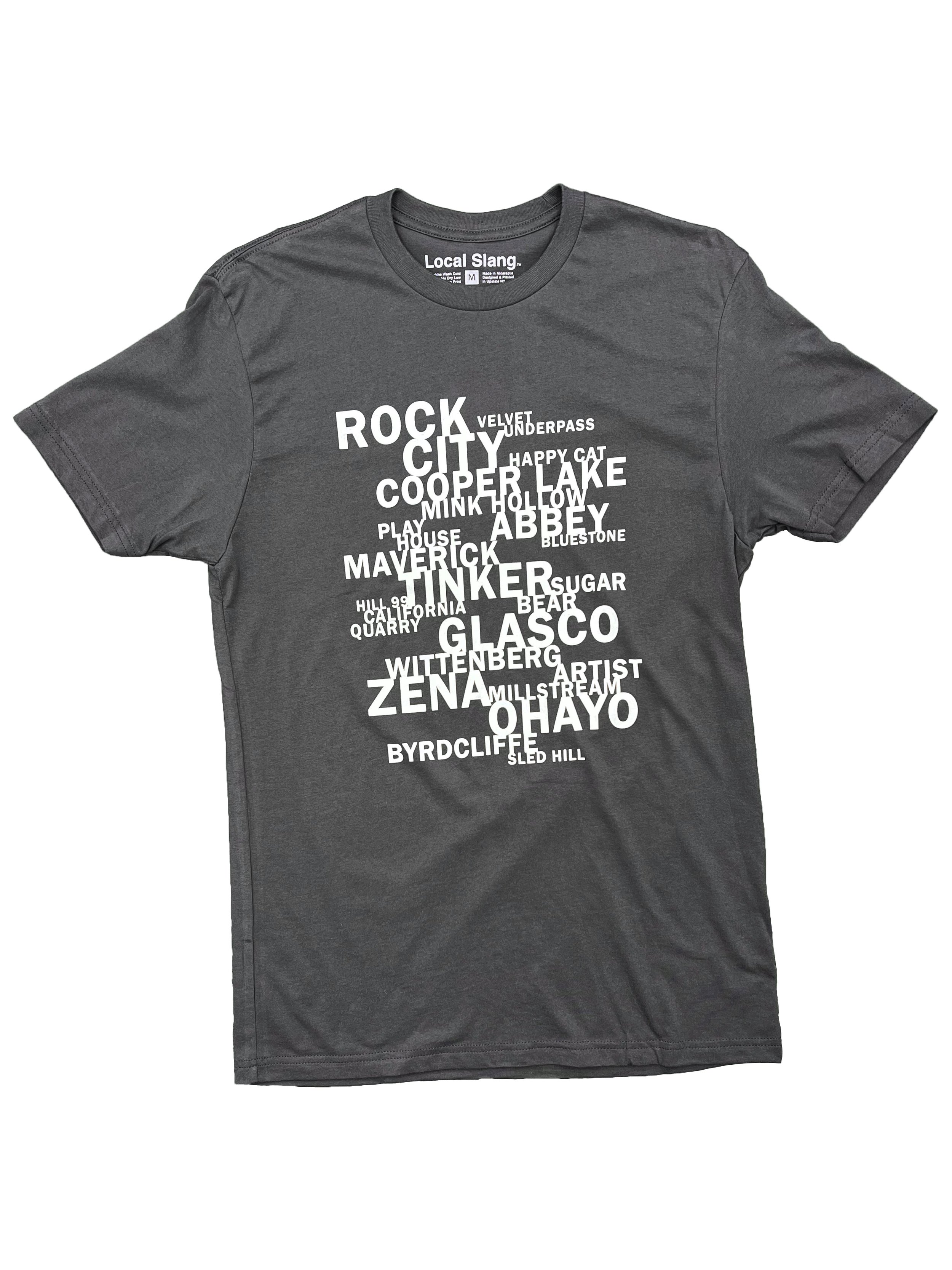 Local Slang Woodstock Roads and Streets unisex t-shirt.
