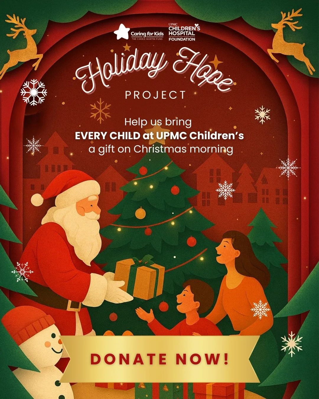 Give Today. Change a Child&rsquo;s Christmas. 🎄

This holiday season, we&rsquo;re asking for your help to make sure every child at UPMC Children&rsquo;s Hospital wakes up to a gift on Christmas morning. 🎁

We&rsquo;re raising funds for 342 gifts, o