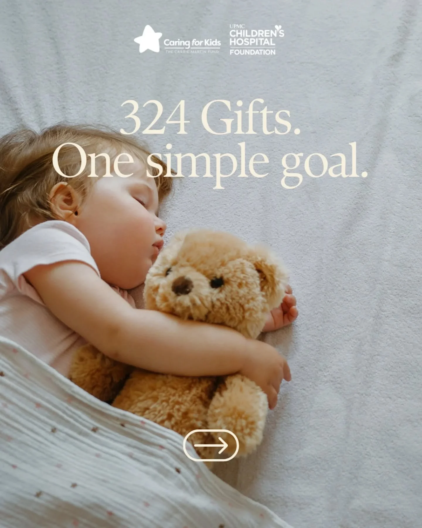 Because of you, every child had a gift on Christmas Day. 💙

324 gifts were needed so that every child spending the holiday at UPMC Children&rsquo;s Hospital could receive a visit from Santa. And thanks to this incredible community, it happened.

Doc