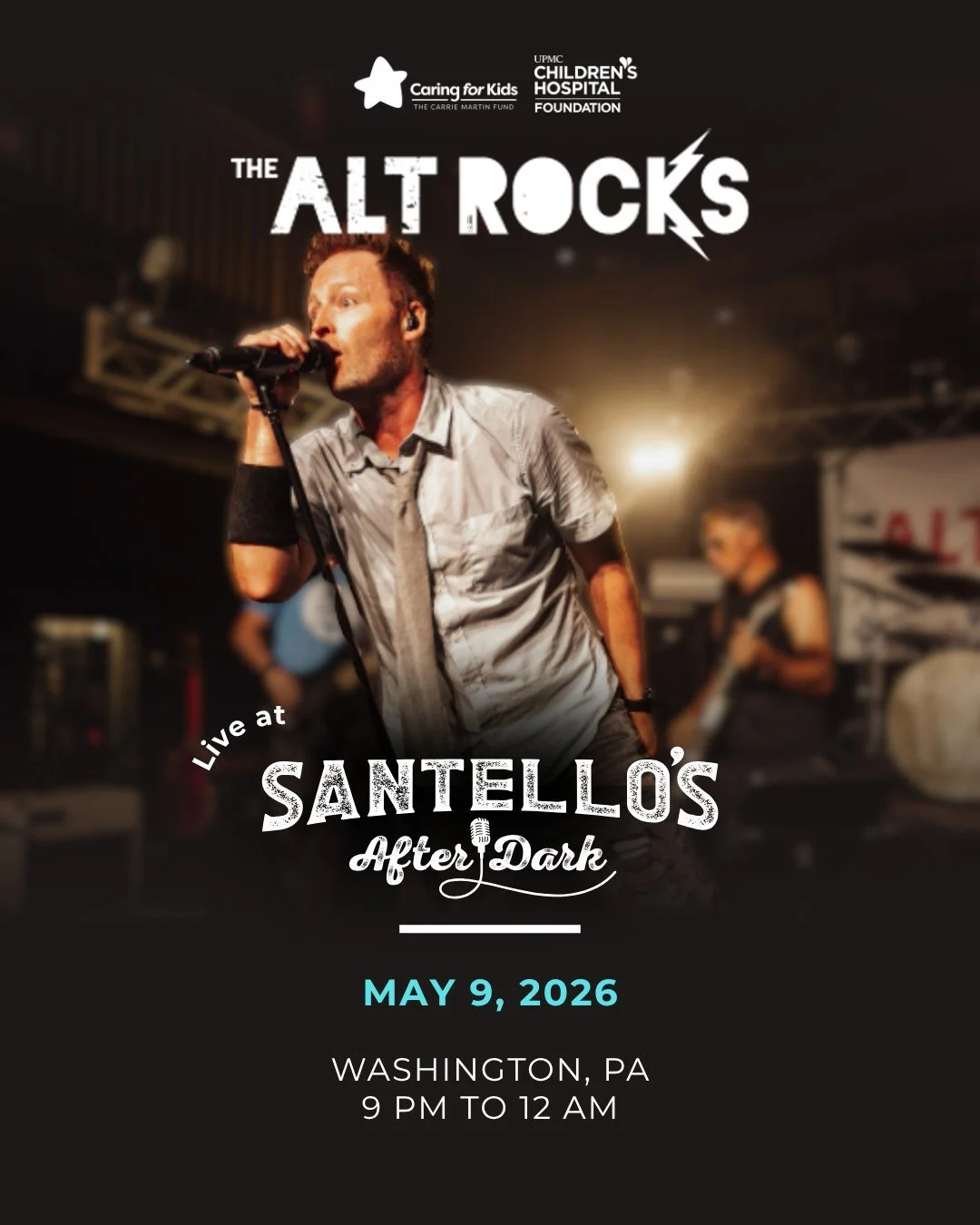 Mark your calendars!!

The Alt Rocks are taking the stage.
May 9th at Santello's After Dark.
It's time to get out and join the party.

GET YOUR TICKETS HERE: https://www.tickettailor.com/events/santellos/1993151

@thealtrocks

#TheAltRocks #Caringfor
