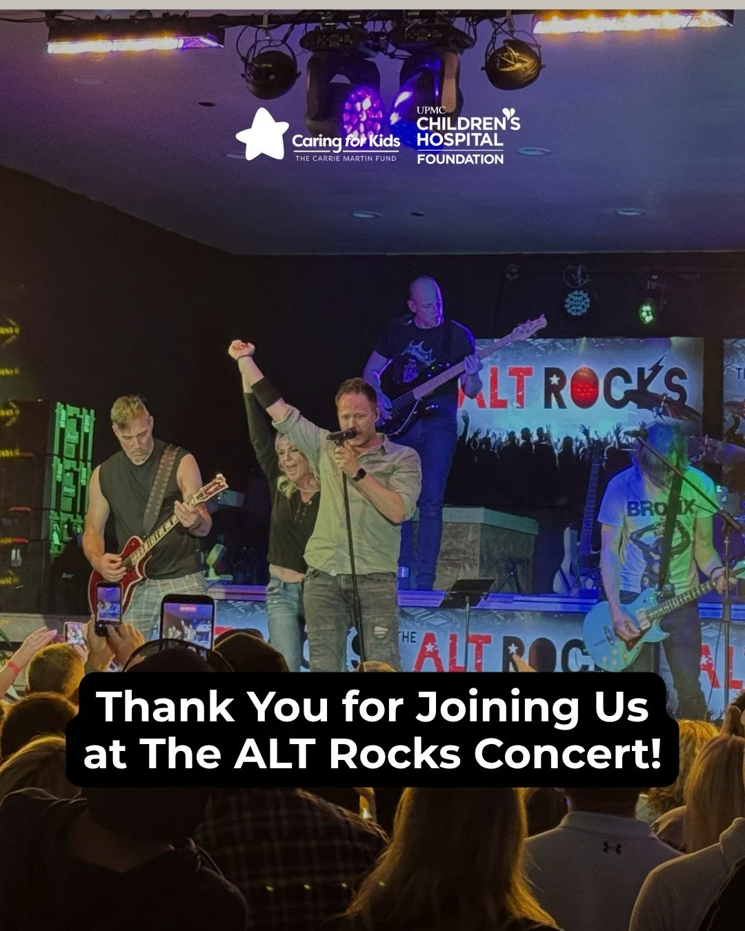 Thank you to everyone who came out to the ALT Rocks Benefit Concert. We are so grateful for your support, your energy, and your generosity.

Because of you, we are able to continue supporting children and families through Caring for Kids.

Moments li