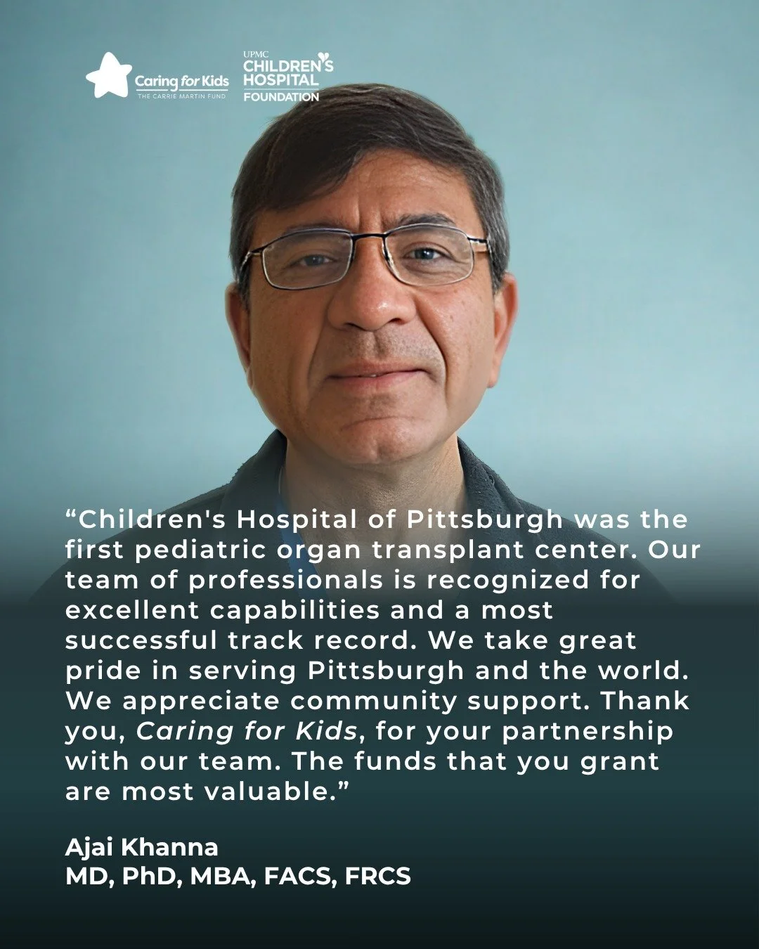 Behind every breakthrough is a team that never stops believing in what's possible. 💙

We're honored to partner with the incredible team at UPMC Children's Hospital Foundation to help support life-changing care for children and their families.

Thank