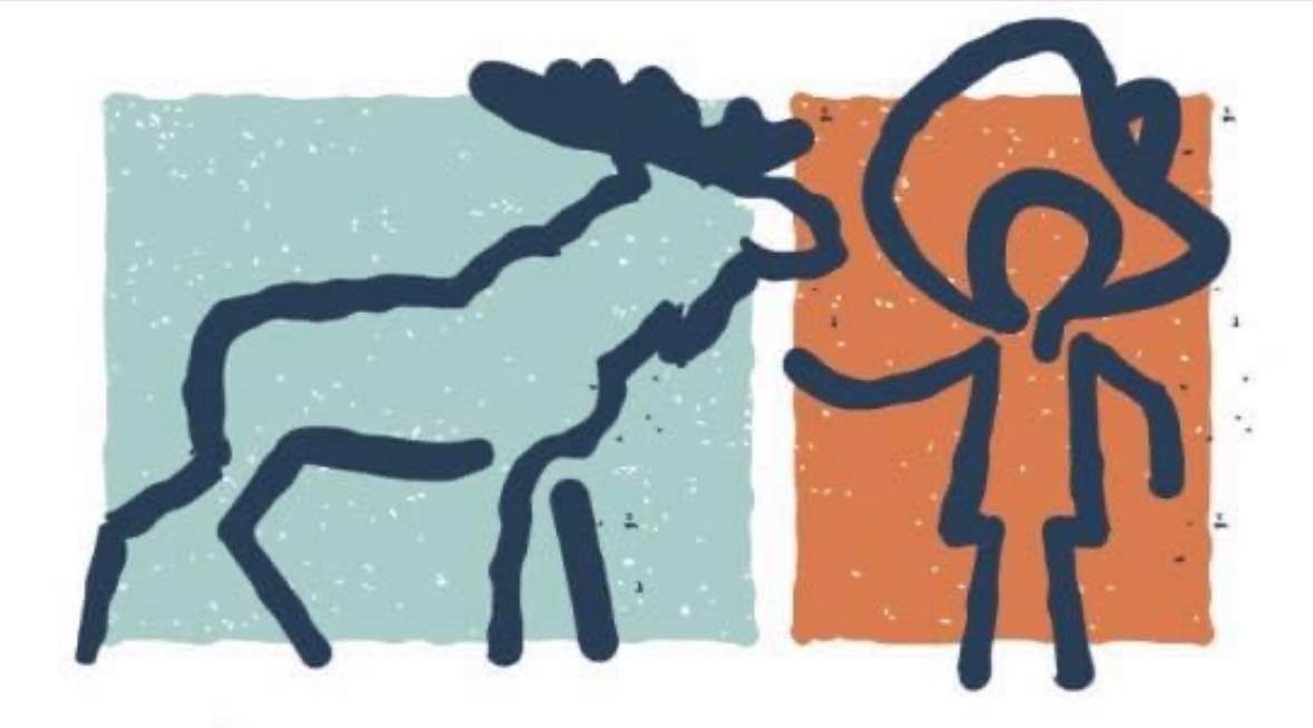 The logo of the restaurant that the sculptures were commissioned to depict.