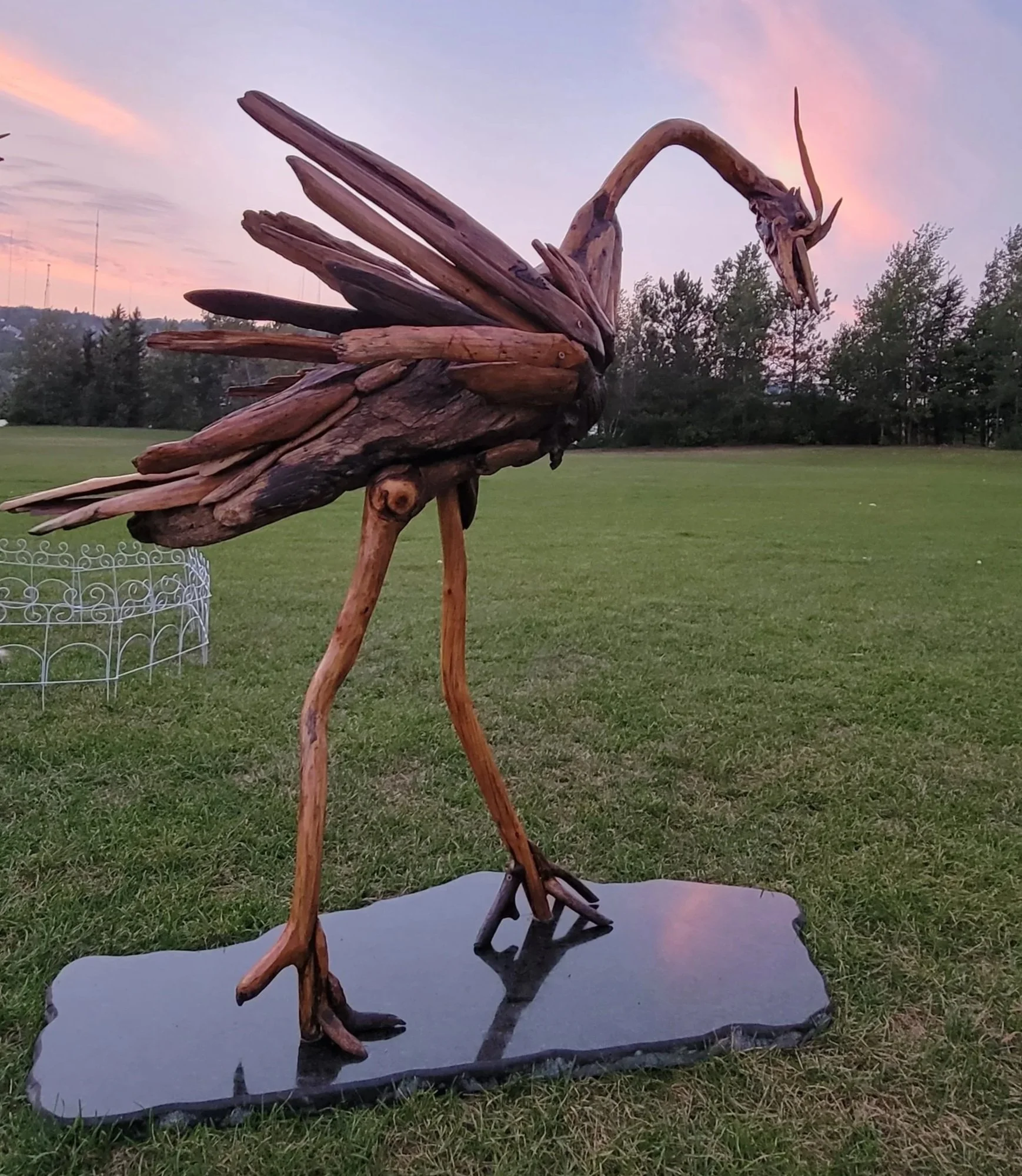 Heron
(4.5 ft tall x 4.5 ft long)
Global Refuge auction starting bid $3000 with 10% of the final sale donated to Global Refuge