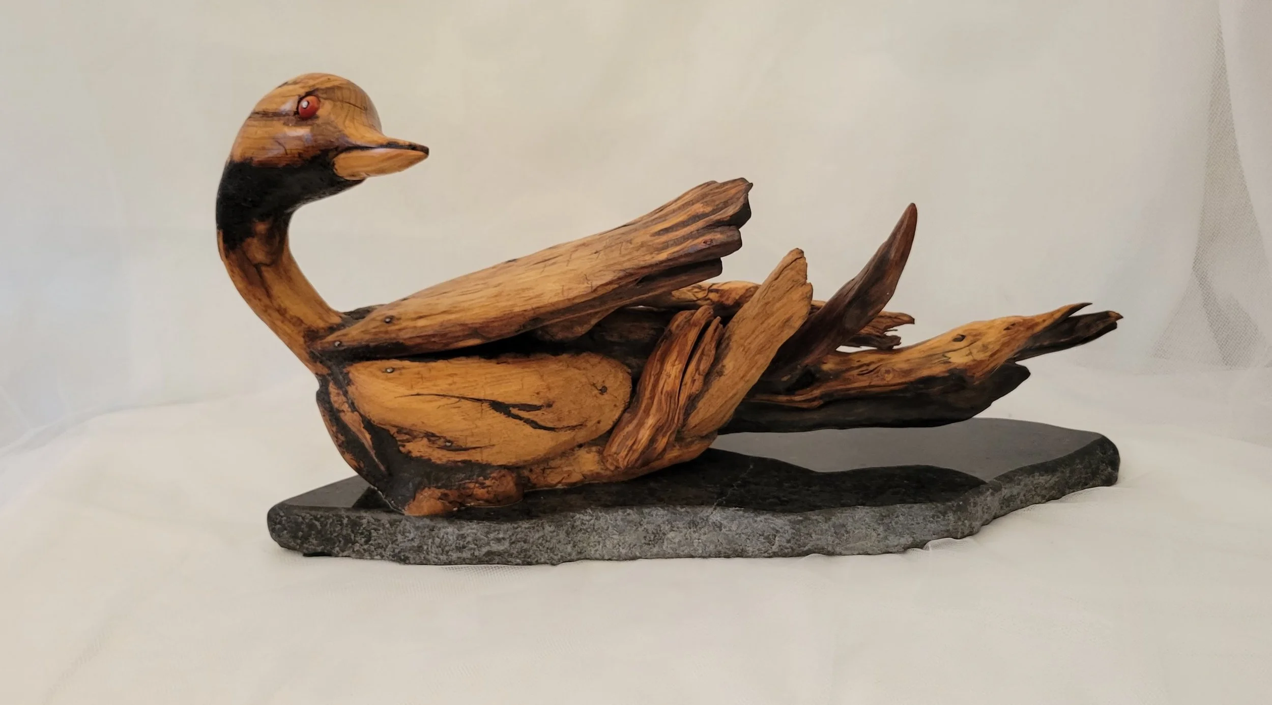 Waterbird
(11" tall x 23" long)
Global Refuge auction starting bid $1000 with 10% of the final sale donated to Global Refuge