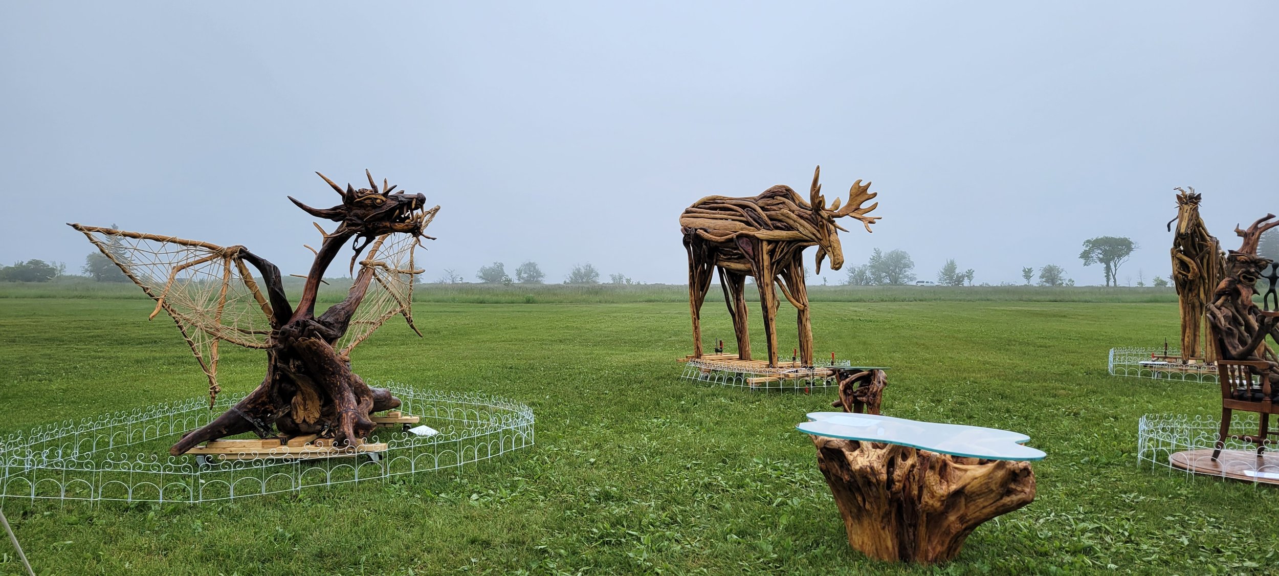 The Moose made quite an impression at the Park Point Art Fair in 2023, along with Roballo's other large sculptures.