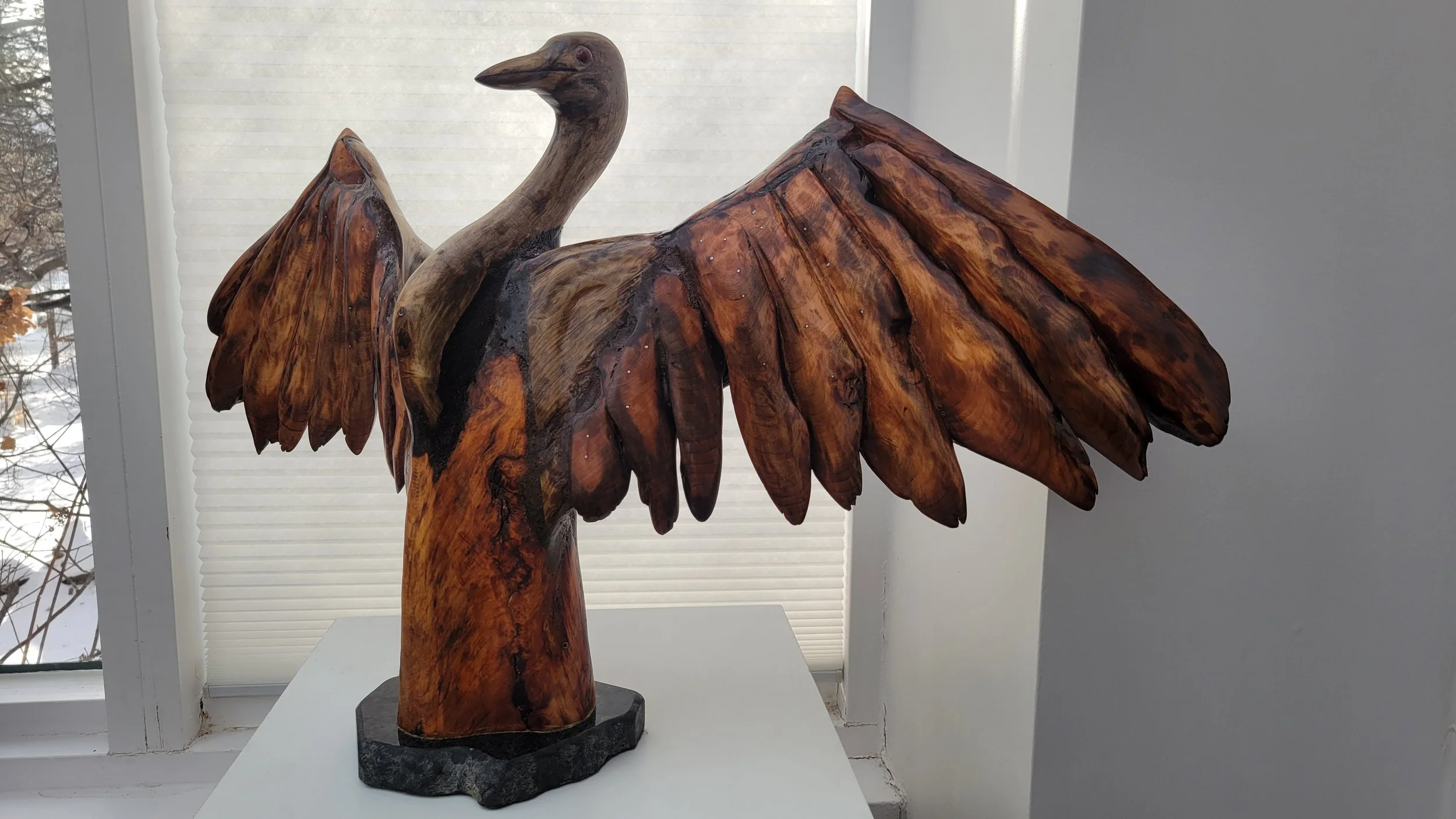 driftwood loon sculpture