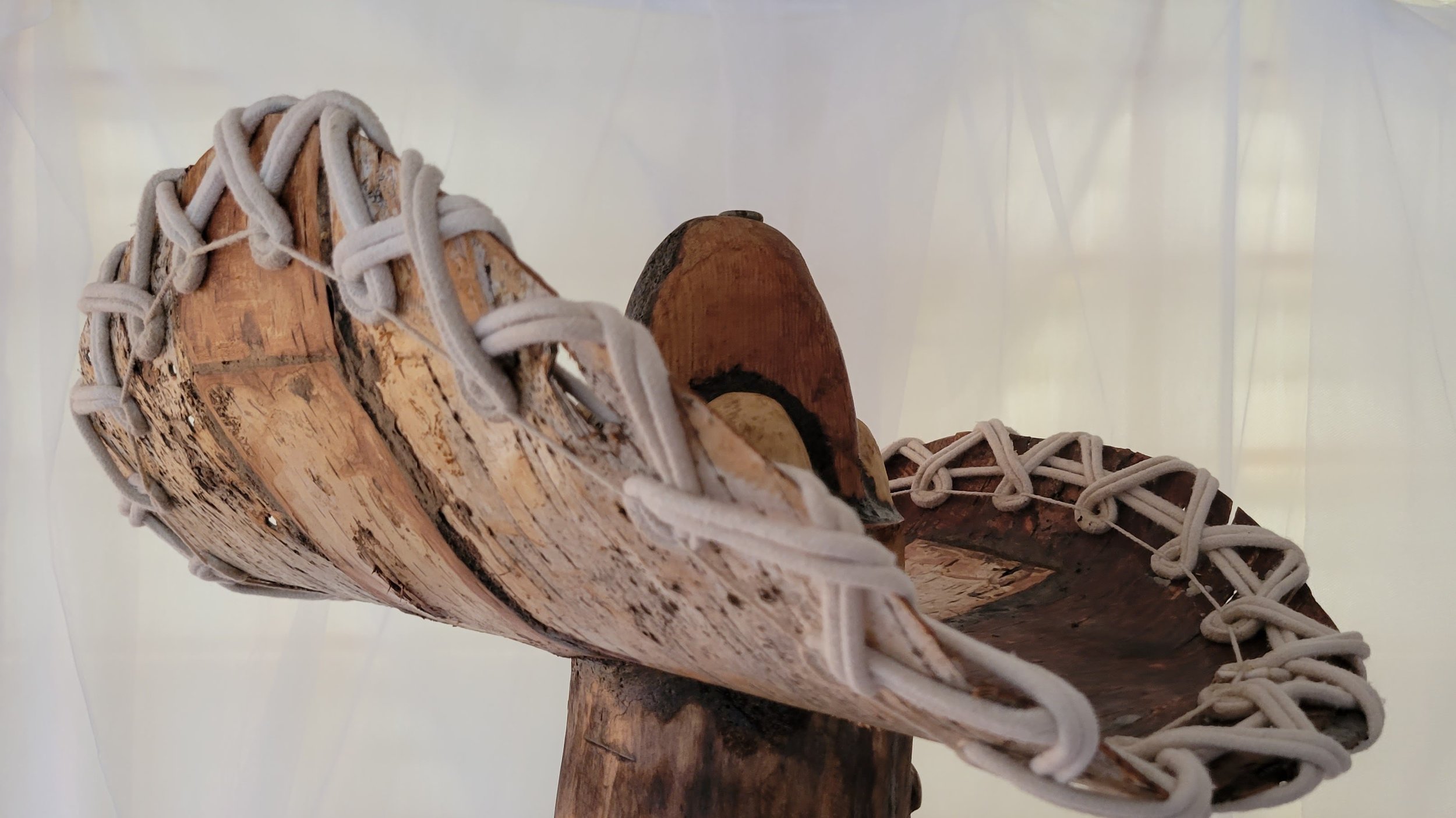 Pancho's sombrero was constructed from birch bark, driftwood, and rope.