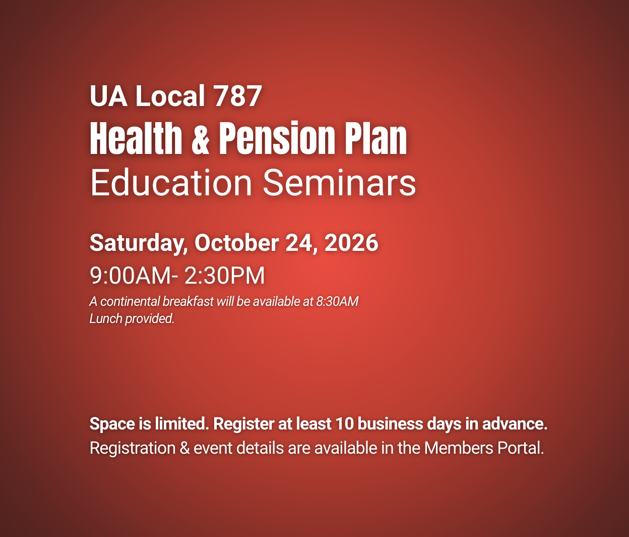 Health and Pension Plan Education Seminars