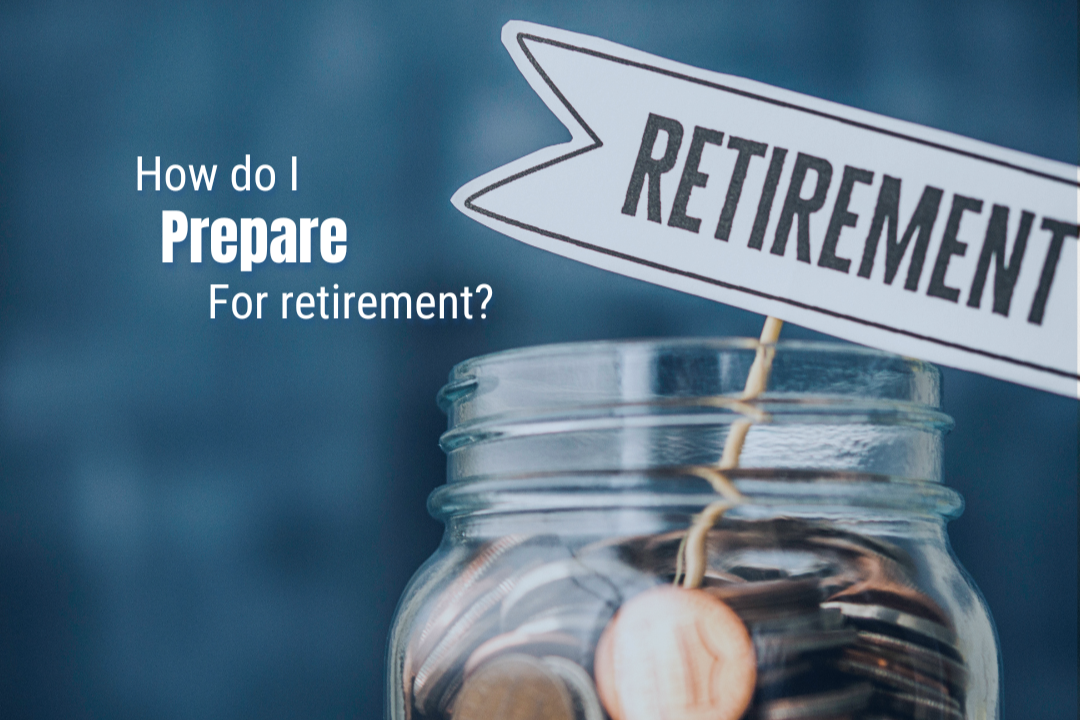 Coin jar with a retirement sign, symbolizing preparing financially for retirement through a pension plan.