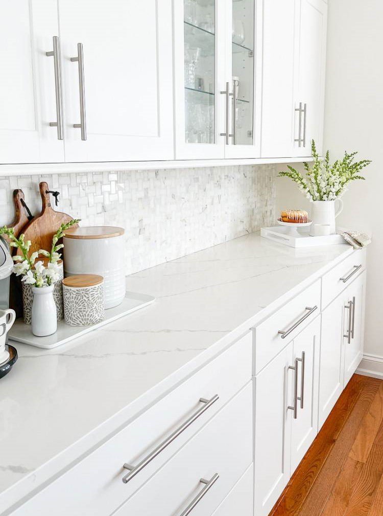 Clean white kitchen designed by an interior designer