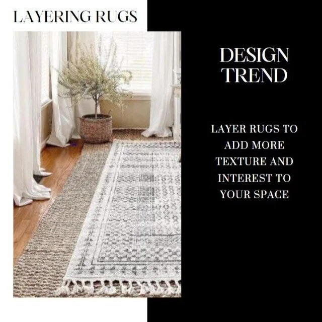 Layering rugs is one of my favorite ways to bring extra pattern, color, and texture to a space and to create that cozy, lived-in vibe. 
#cozyliving #layeringrugs #layeringrugsissuchagoodidea