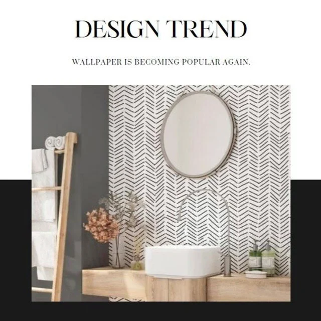 Wallpaper has made a huge comeback over the past several years as a quick, affordable, trendy decor option for creating a statement wall or making a room pop. Especially geometric patterns or large floral abstract designs.
#wallpaper #wallpaperbackin