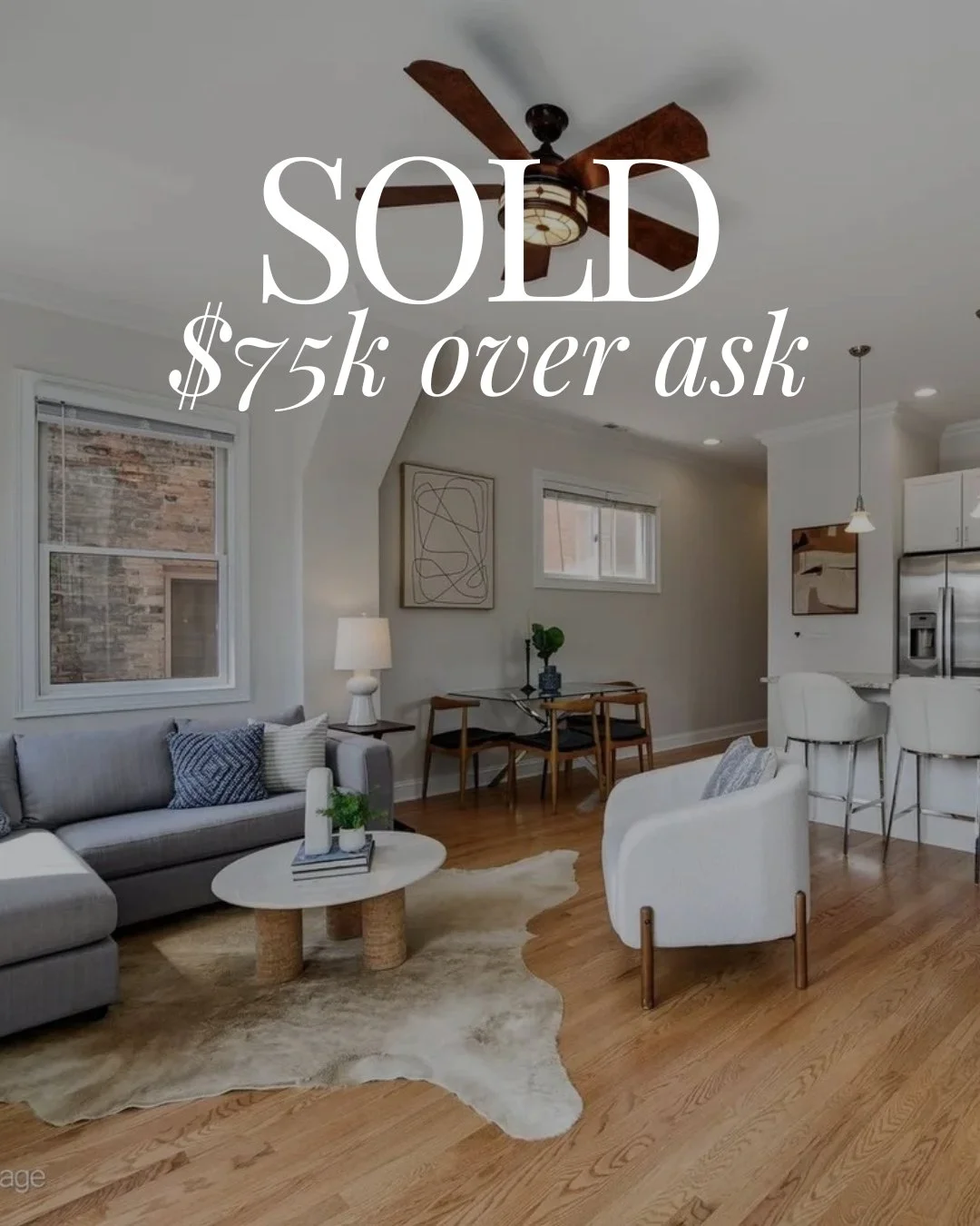 Sold, 75K over ask.⁣
⁣
This Lakeview home had everything a buyer could want, but our job was making sure they could see it the moment they walked in. Abundant windows, 9.5-foot ceilings, and a south-facing balcony gave us a lot to work with. We chose