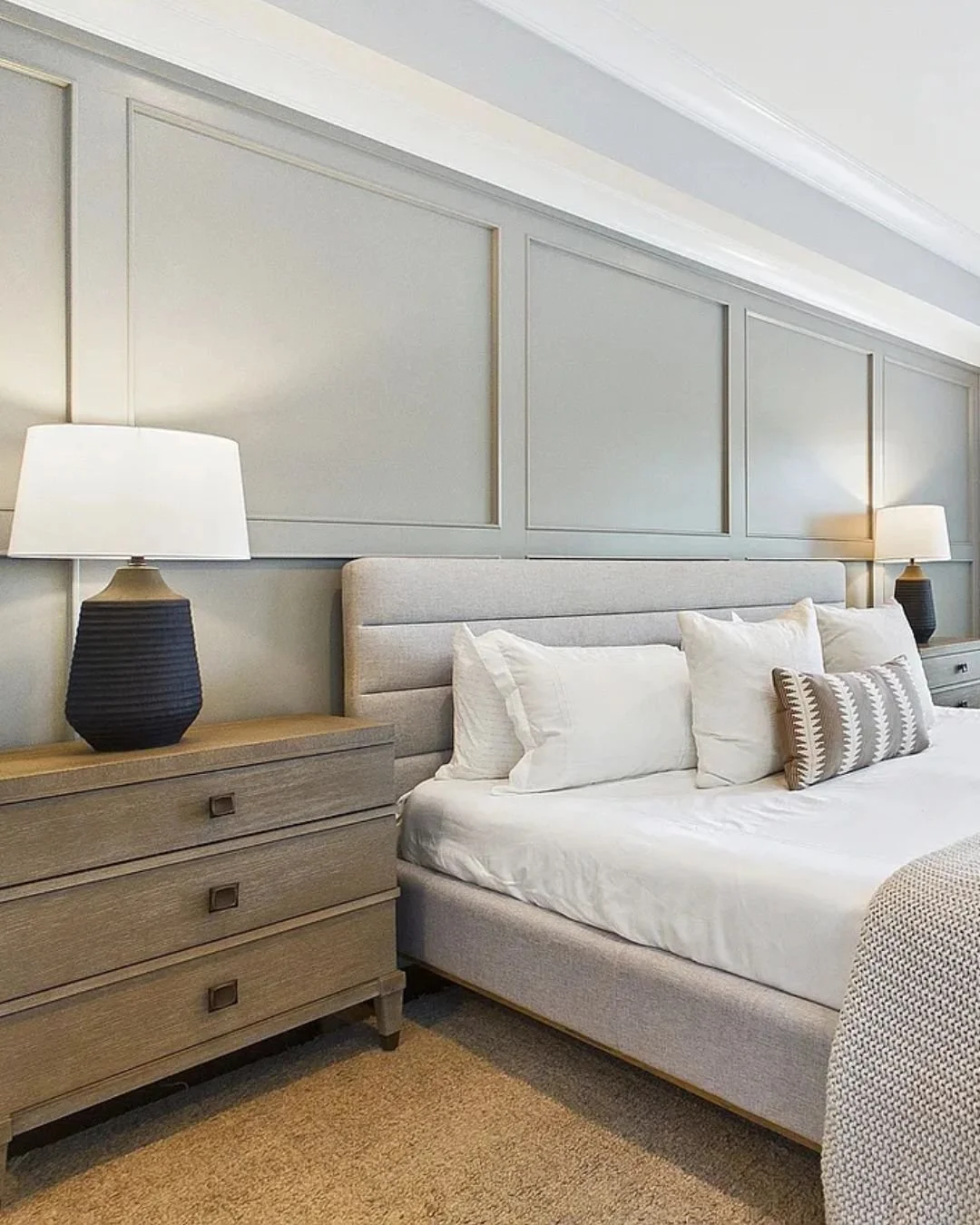 Instead of clearing the space and starting fresh, we built the design around a handful of the owners' own pieces in this Winnetka home: their dining room table and chairs, wingbacks from the family room and living room, and a few art pieces that alre