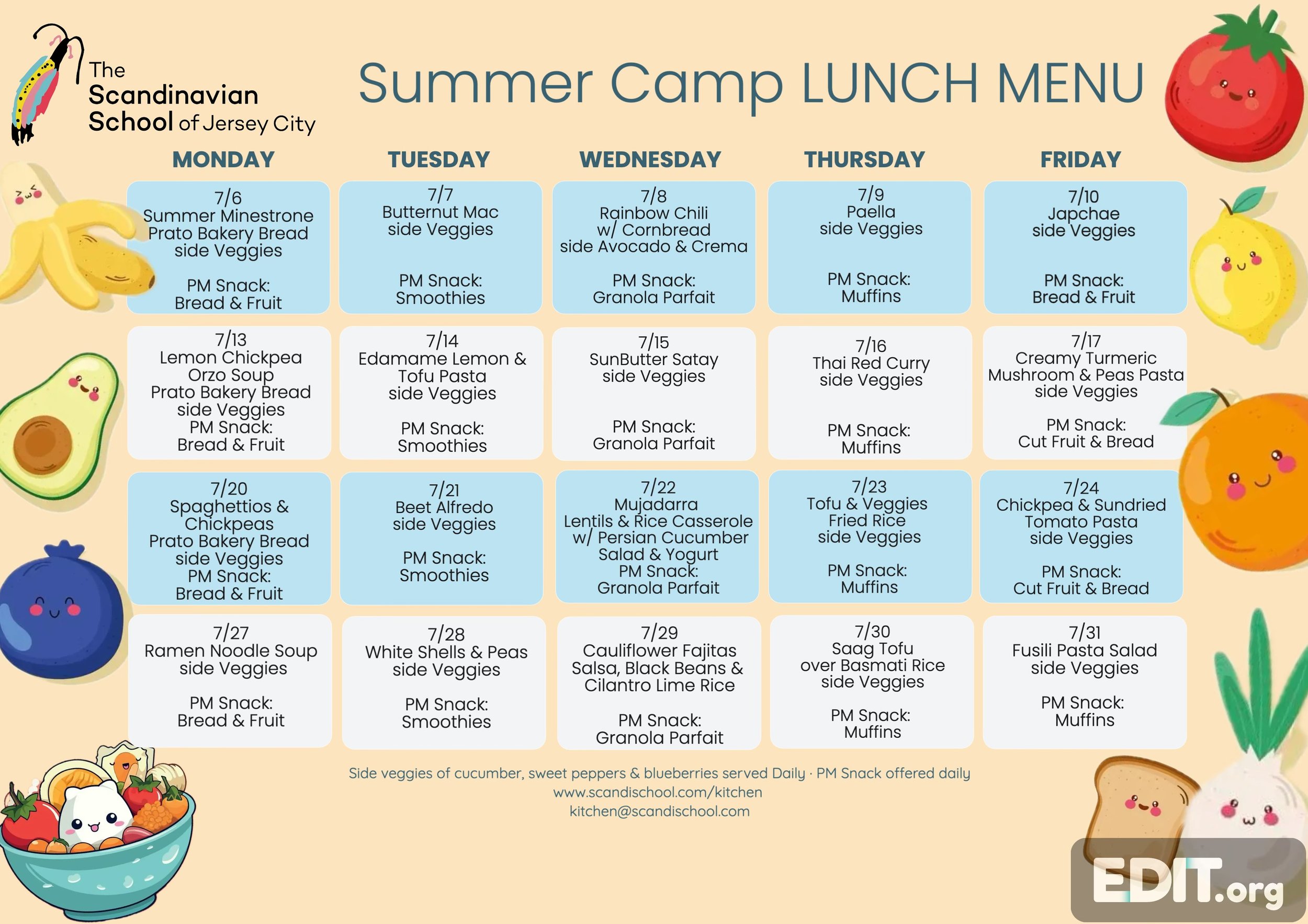 July Menu