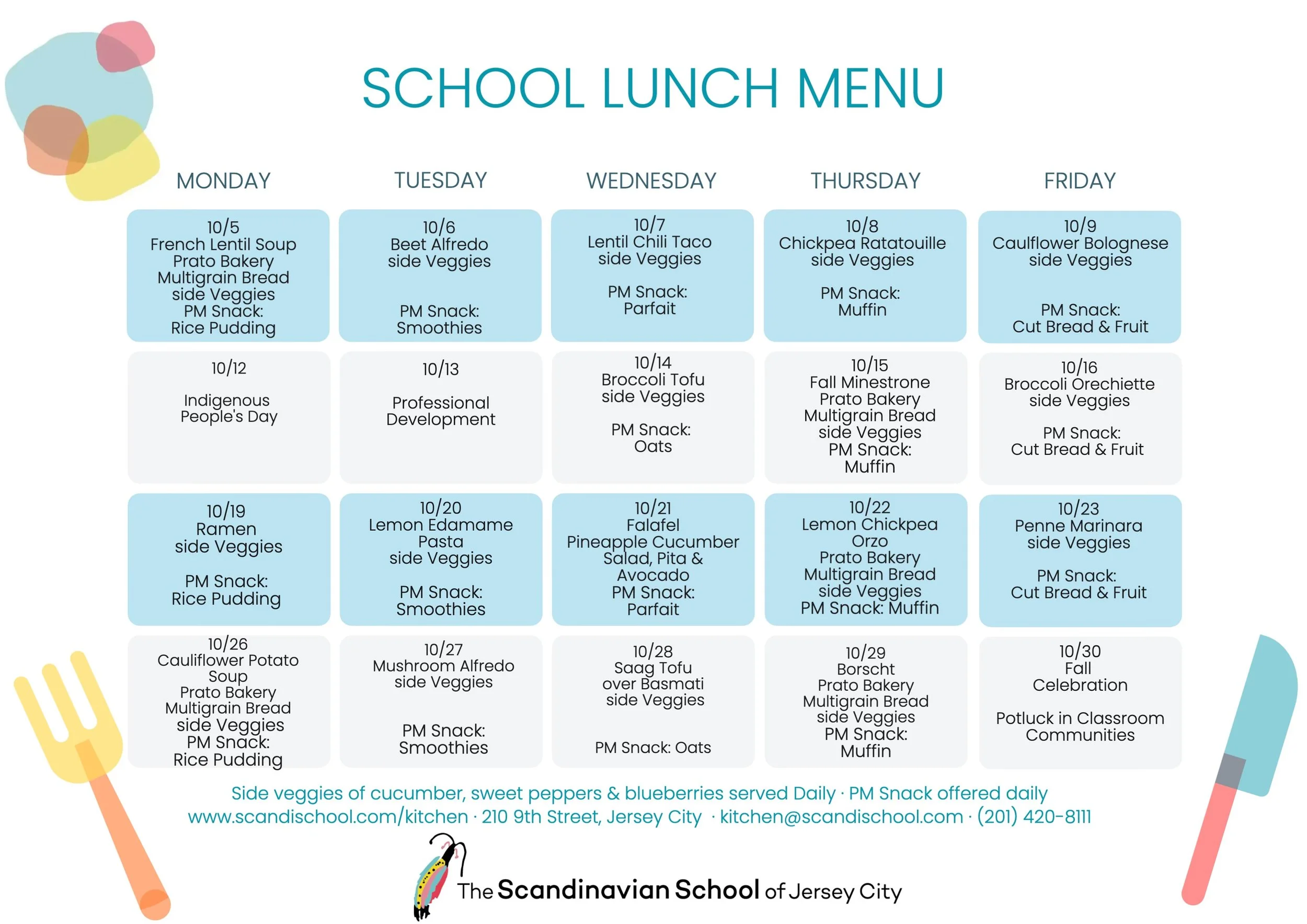 October Menu