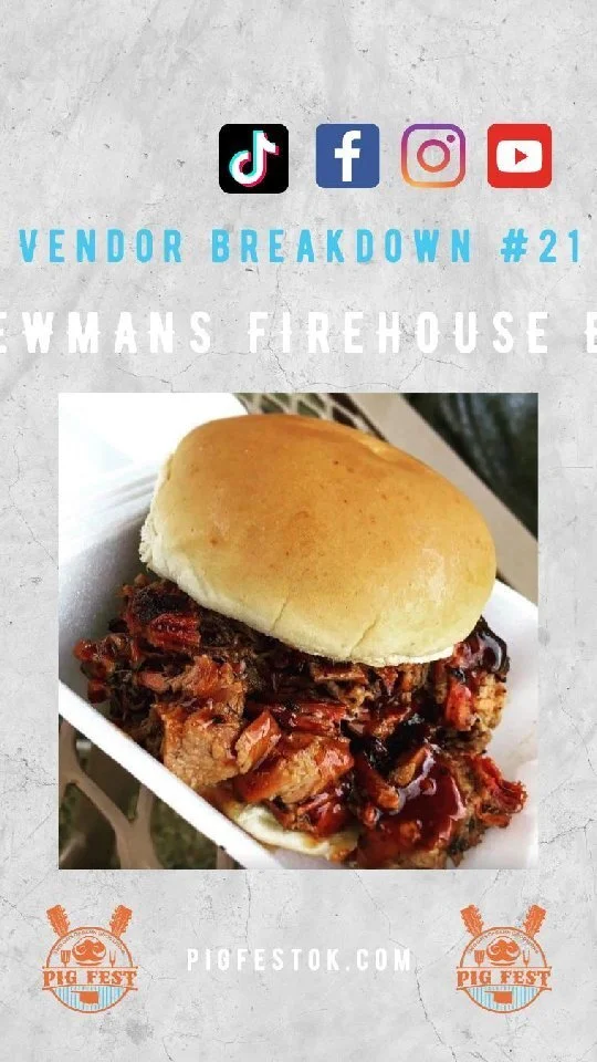 Vendor Breakdown #21 π
It wouldn't be PiG Fest π½ if we didn't get a ton of BBQ, so we're excited π to say that @newmans_firehouse_bbq will be serving it up at the PiG!
Absolutely mouthwatering, delicious brisket, pulled pork, and ribs available
