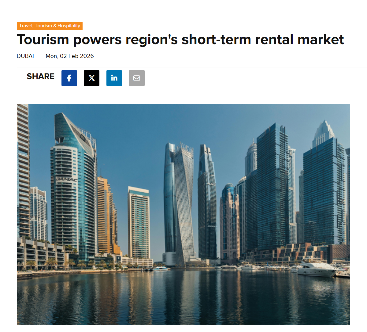 Tourism powers region's short-term rental market - TradeArabia - Feb 2026
