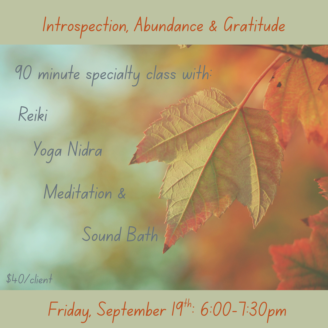 90-Minute Specialty Class: Friday, September 19th