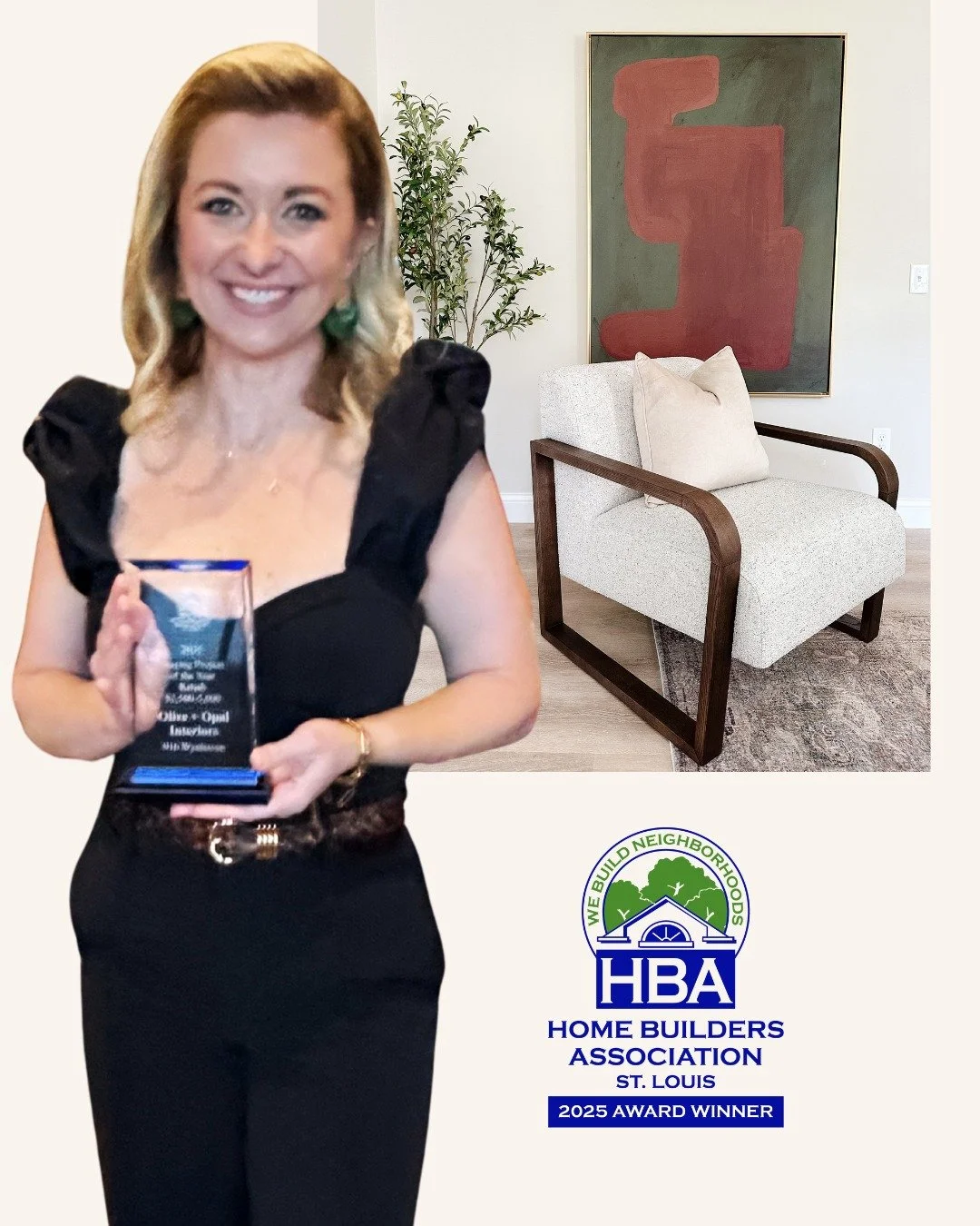 ✨ A moment we&rsquo;re really proud of ✨

We&rsquo;re honored to share that Olive + Opal Interiors received Staging Project of the Year (Rehab, $2,500&ndash;$5,000 budget) from the Home Builders Association of St. Louis &amp; Eastern Missouri.

What 