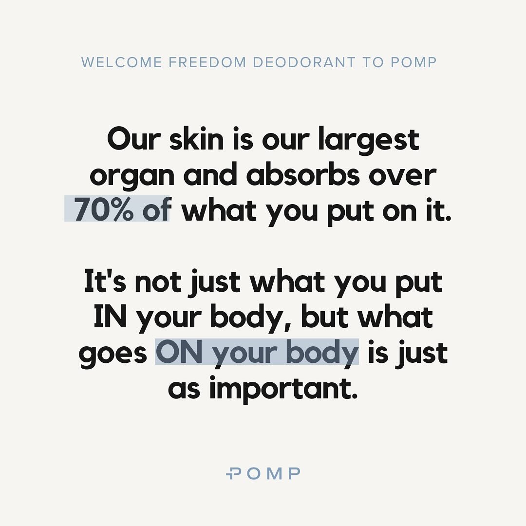 What goes ON your body matters. We&rsquo;re beyond excited to welcome @freedomdeodorant to Pomp, so that you can smell delicious and stay stink free🤍 And YES, we&rsquo;ve tested it&hellip; IT WORKS🙌
&bull;
&bull;
#pomp #poweredbypomp #natural #deod