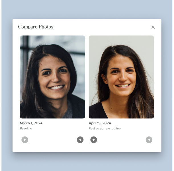Track your client’s skincare journey with progress photos