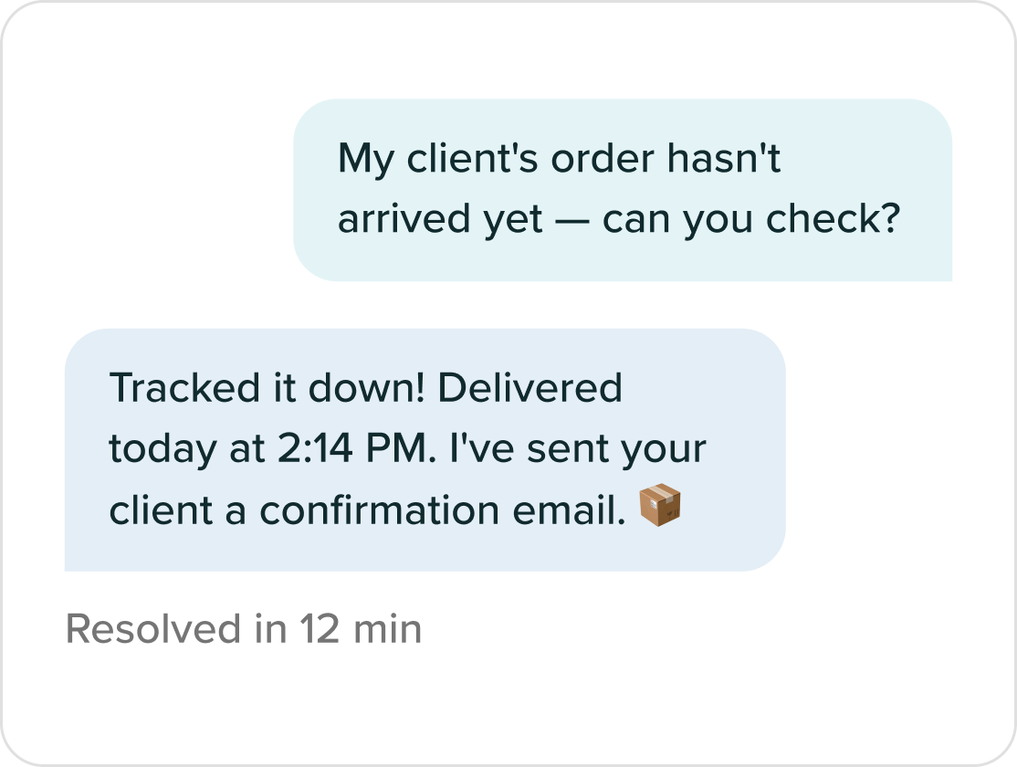Customer service chat