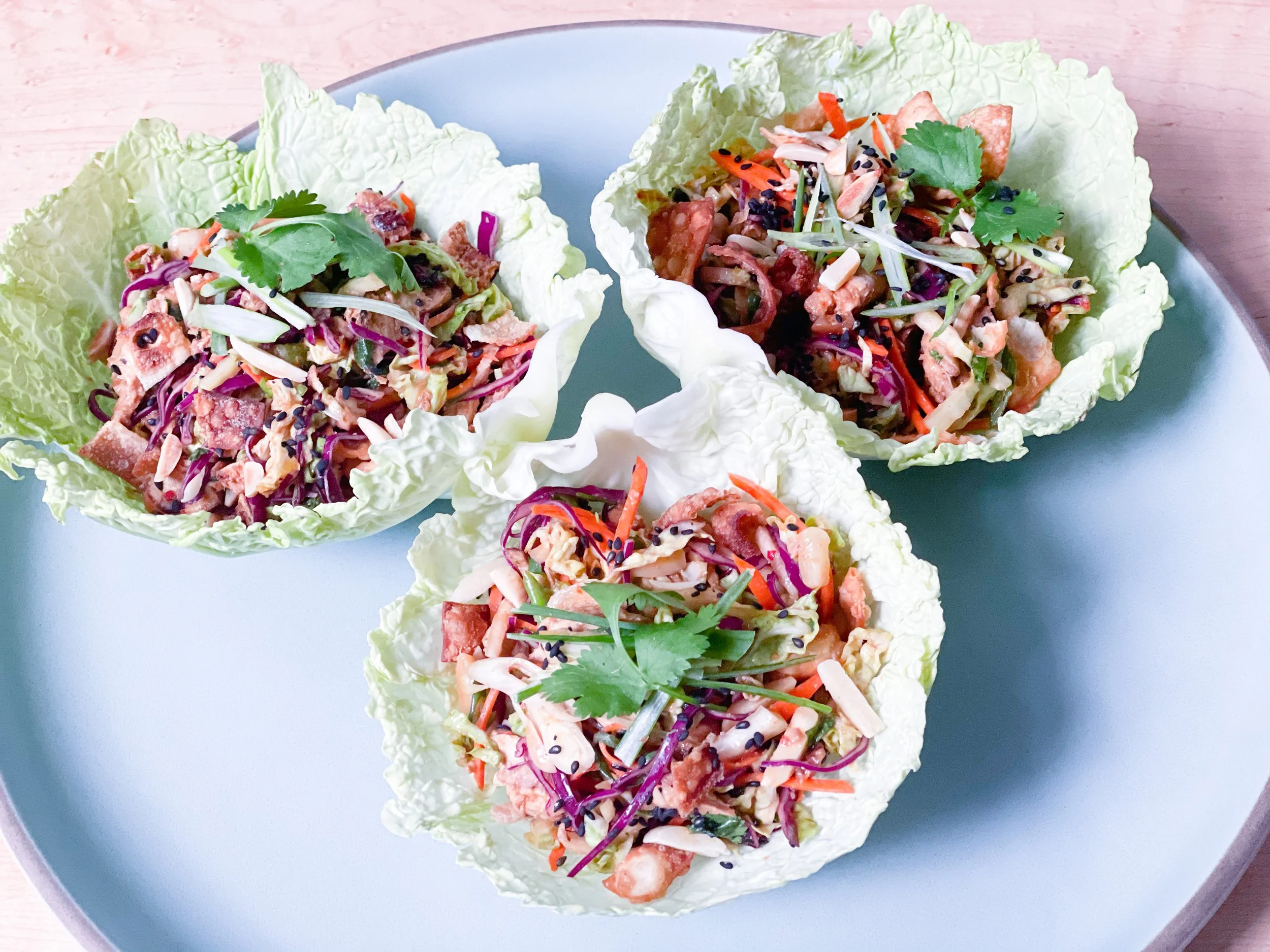 Asian Chicken Salad in Cabbage