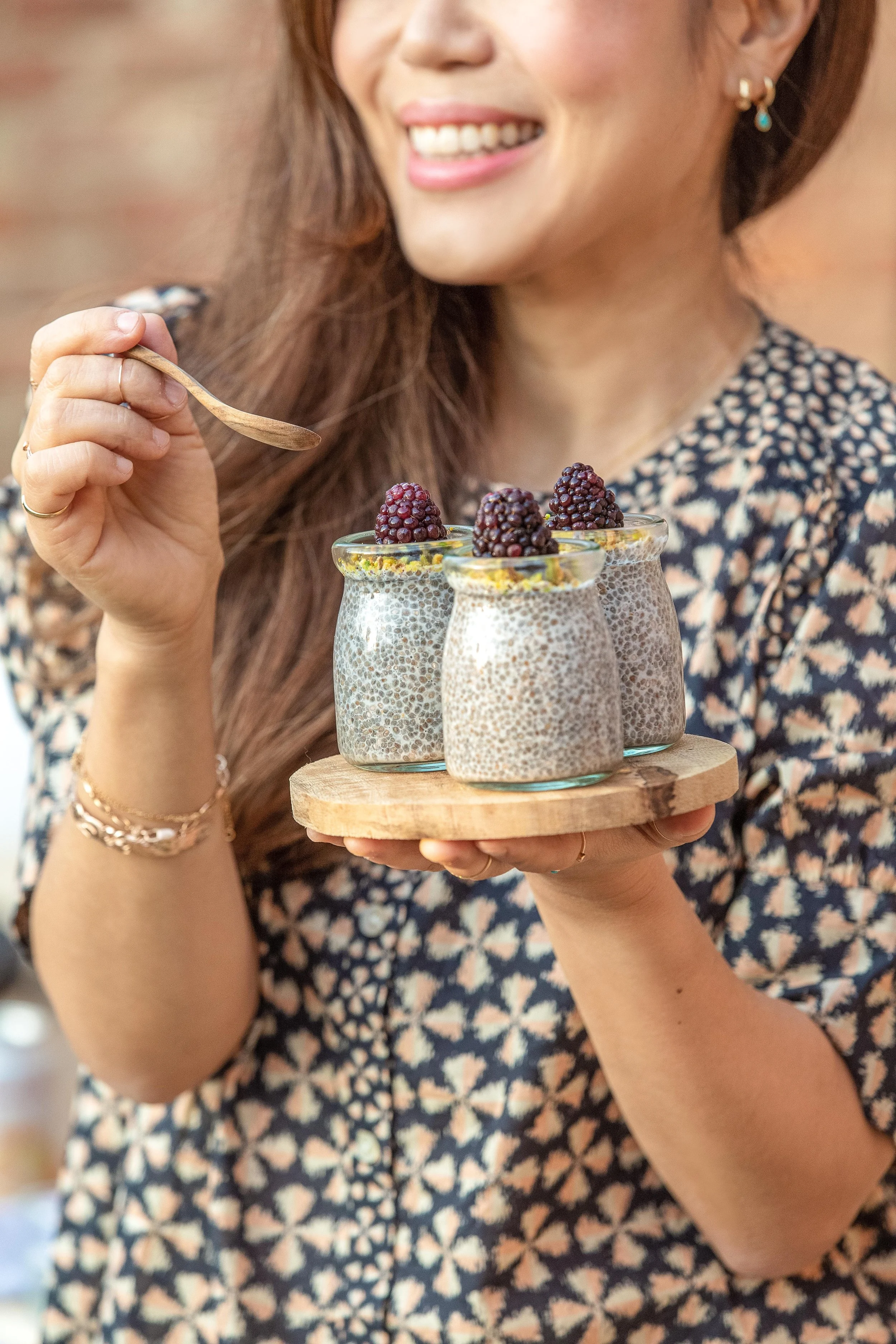 Chai seed pudding jars