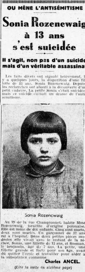 L’affaire Sonia Rozensweig