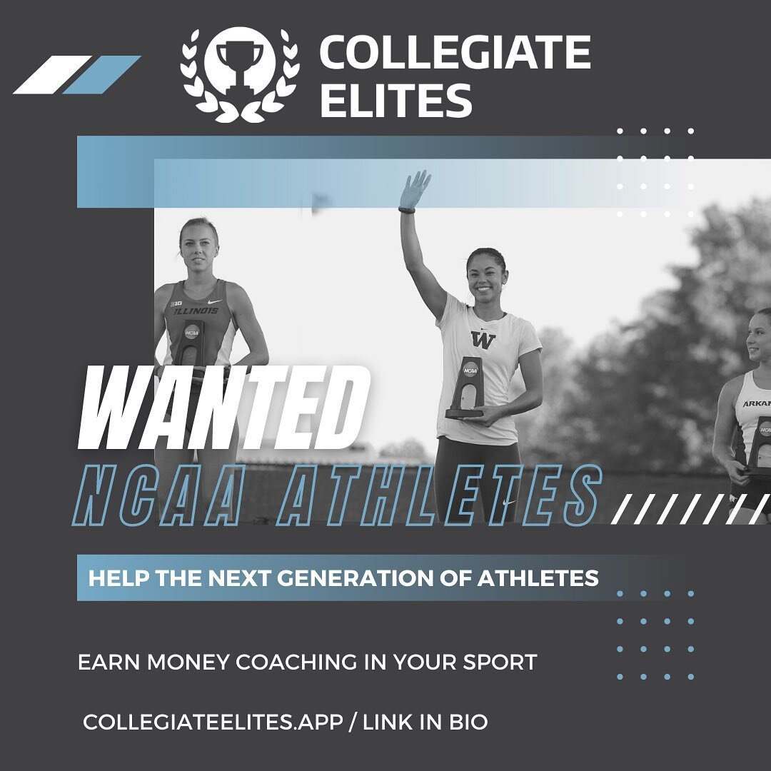 🤝 Help the next generation of athletes reach new heights in sports. Join the future #1 sports marketplace for athletic training with elite athletes. 🏆@collegiateelites #collegiateelites #ncaa #NIL #coaching #opportunity #whosnext #sports #win #comp