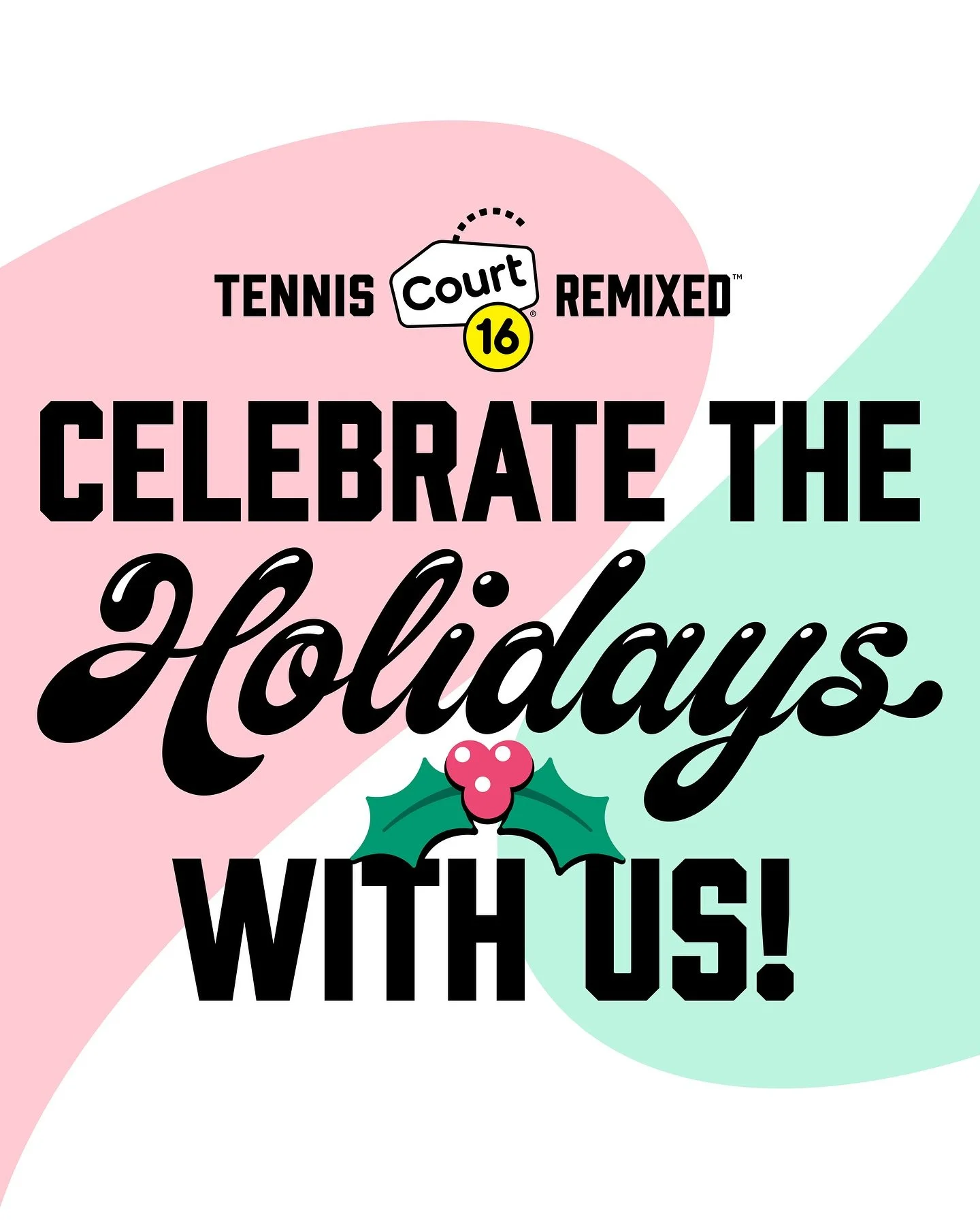 The holidays are better on the court. 🎾✨ From team celebrations to family gatherings, Court 16 brings energy, laughter, and plenty of play. Book your event by 12/15/25 and every guest will receive a special Court 16 card for a complimentary adult te