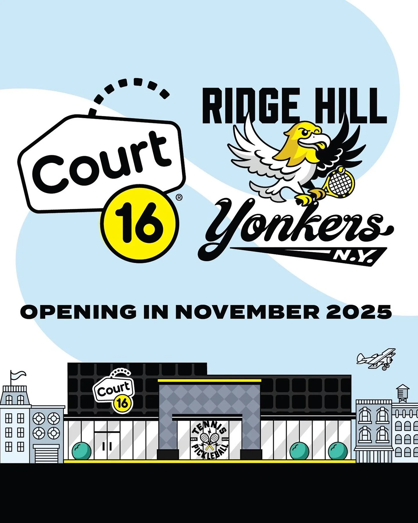 The countdown is on &mdash; Court 16 Ridge Hill opens in 2 weeks! 🦅

This new home represents an extension of what we care about most: creating space for people to learn, play, and connect. 🎾💛
Pre-sale memberships are still available, but only for