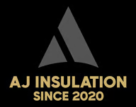 Logo with a stylized 'A' and the text 'AJ Insulation Since 2020' in gold on a black background.