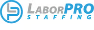 LaborPRO Staffing logo with a blue circular emblem and the company name in blue and gray text.