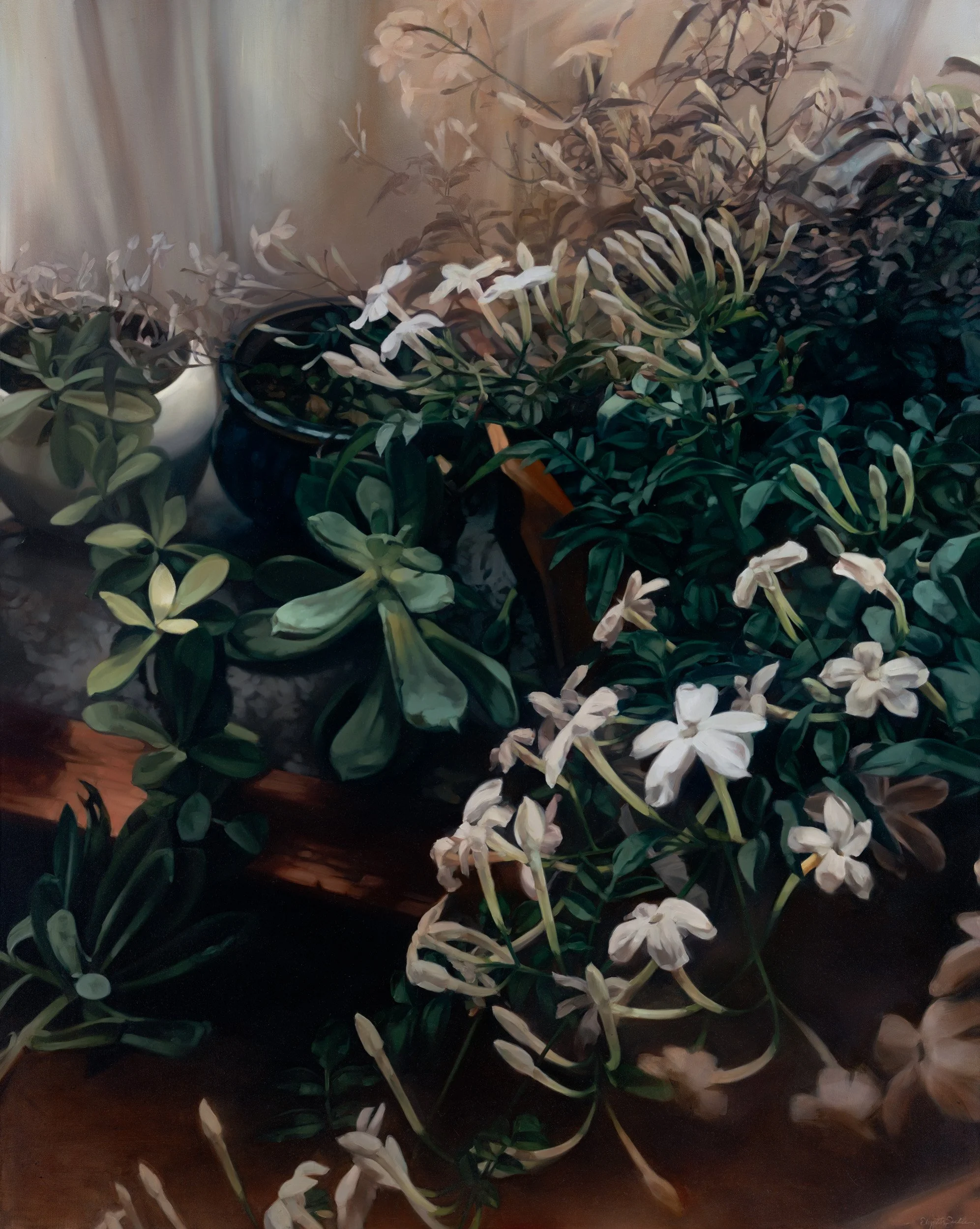 "Winter in the Kitchen Corner", oil on canvas, 60" x 48", 2025