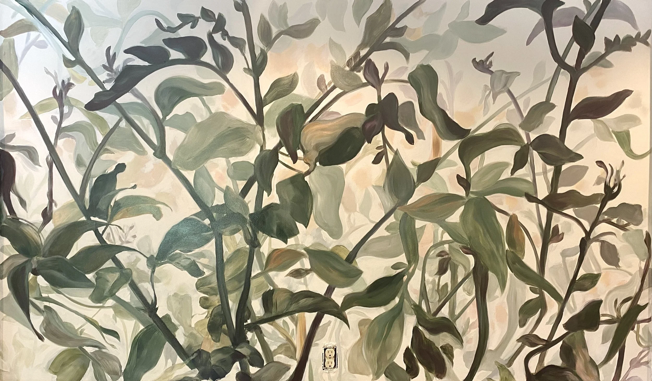 "Ashley's House", acrylic on plaster, 93" x 55", 2020