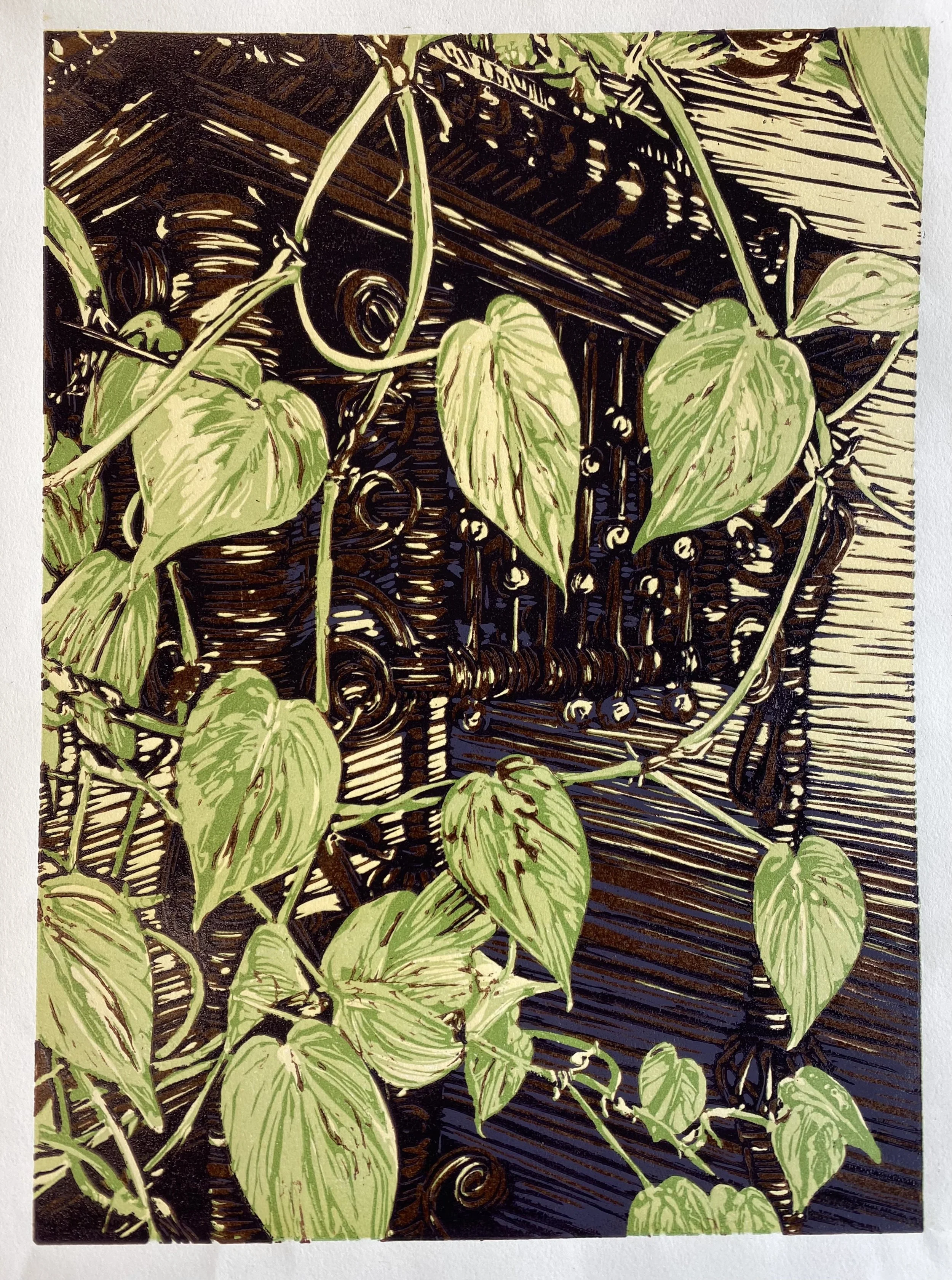 "Untitled", relief print, 11" x 15", 2021