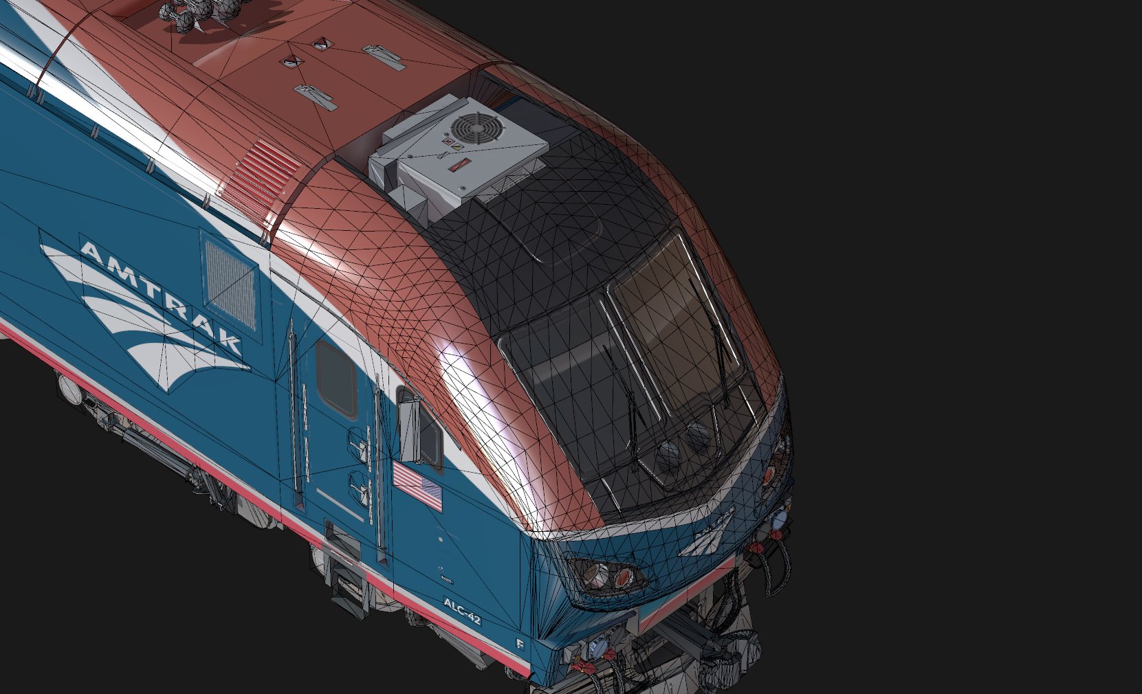 Close-up look to front topology.