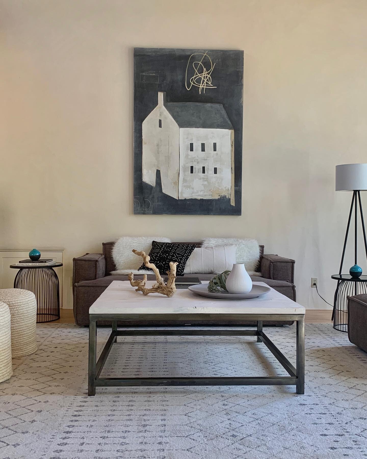 This painting found a great home in this beautiful contemporary yet classic house in Tesuque, NewMexico.