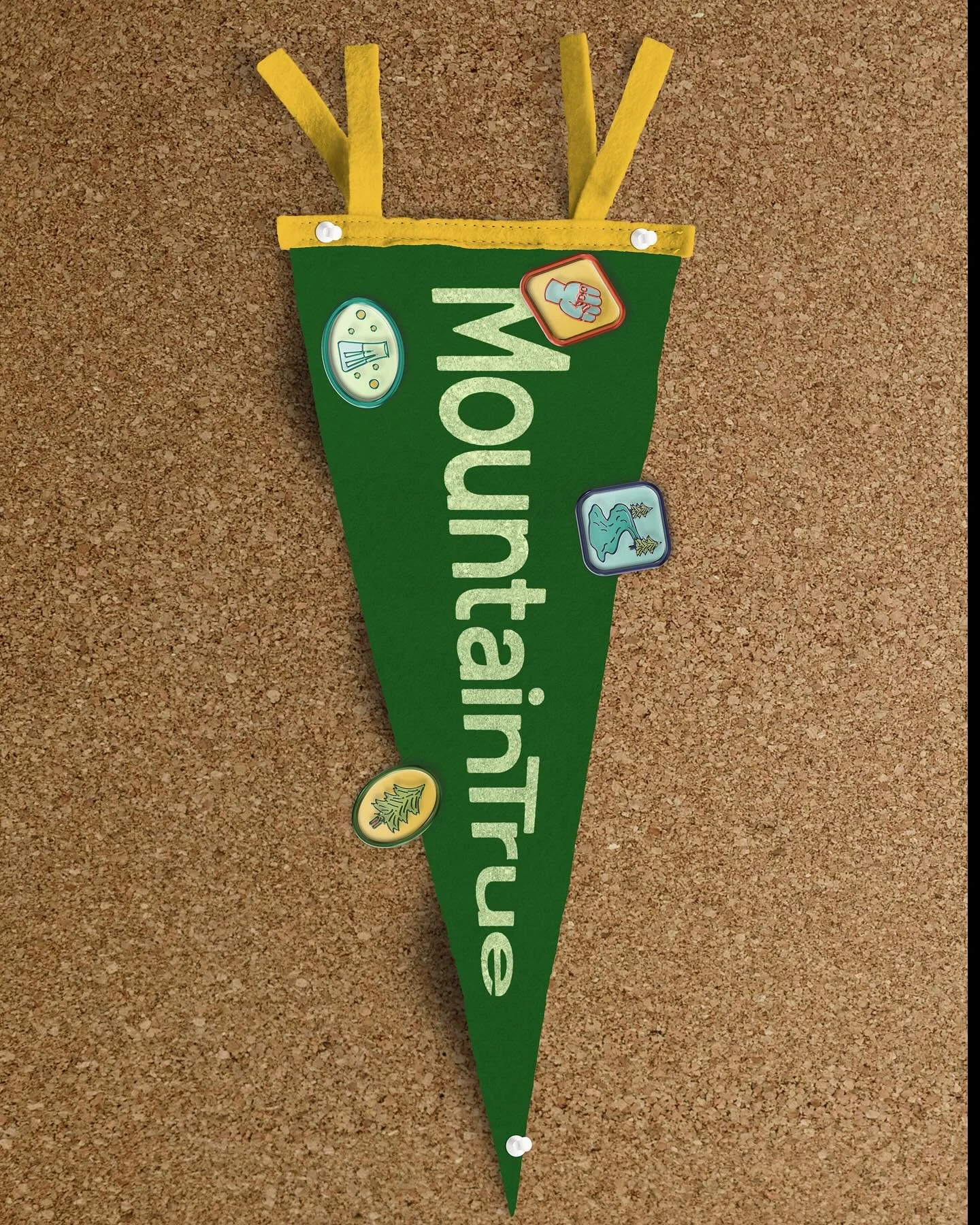 Part of our goal with @mtntrue &lsquo;s rebrand was to make sure their volunteers &amp; members felt connected and invested in the brand. 

We developed a badge style to highlight activities that participants complete, to further incentivize them to 