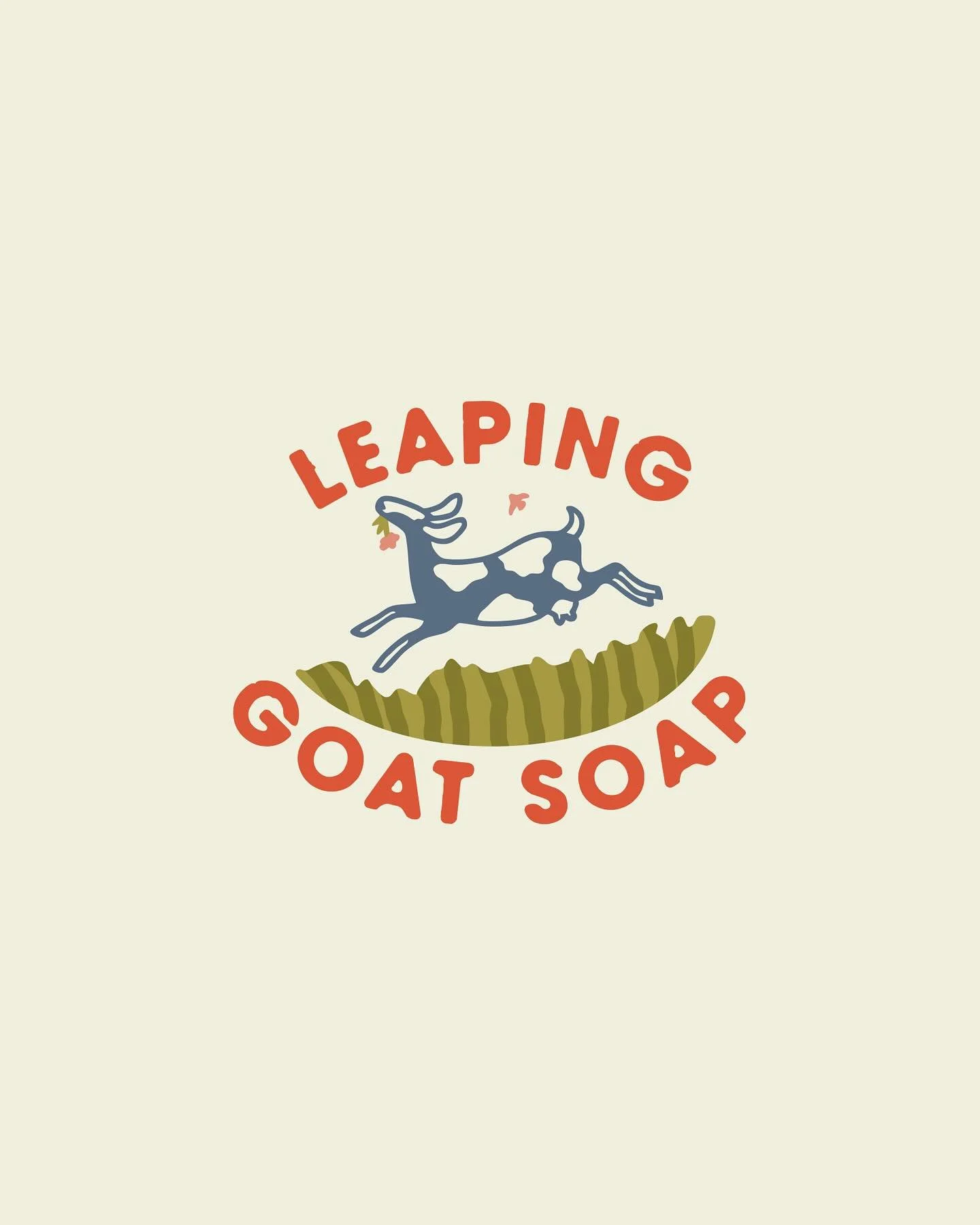 Excited to share new work for @leapinggoatsoap !!

Matt and his family already had a logo that they loved, so our job was to create something that was easier to use on various designed materials. We kept the original imagery of goat jumping in a fiel