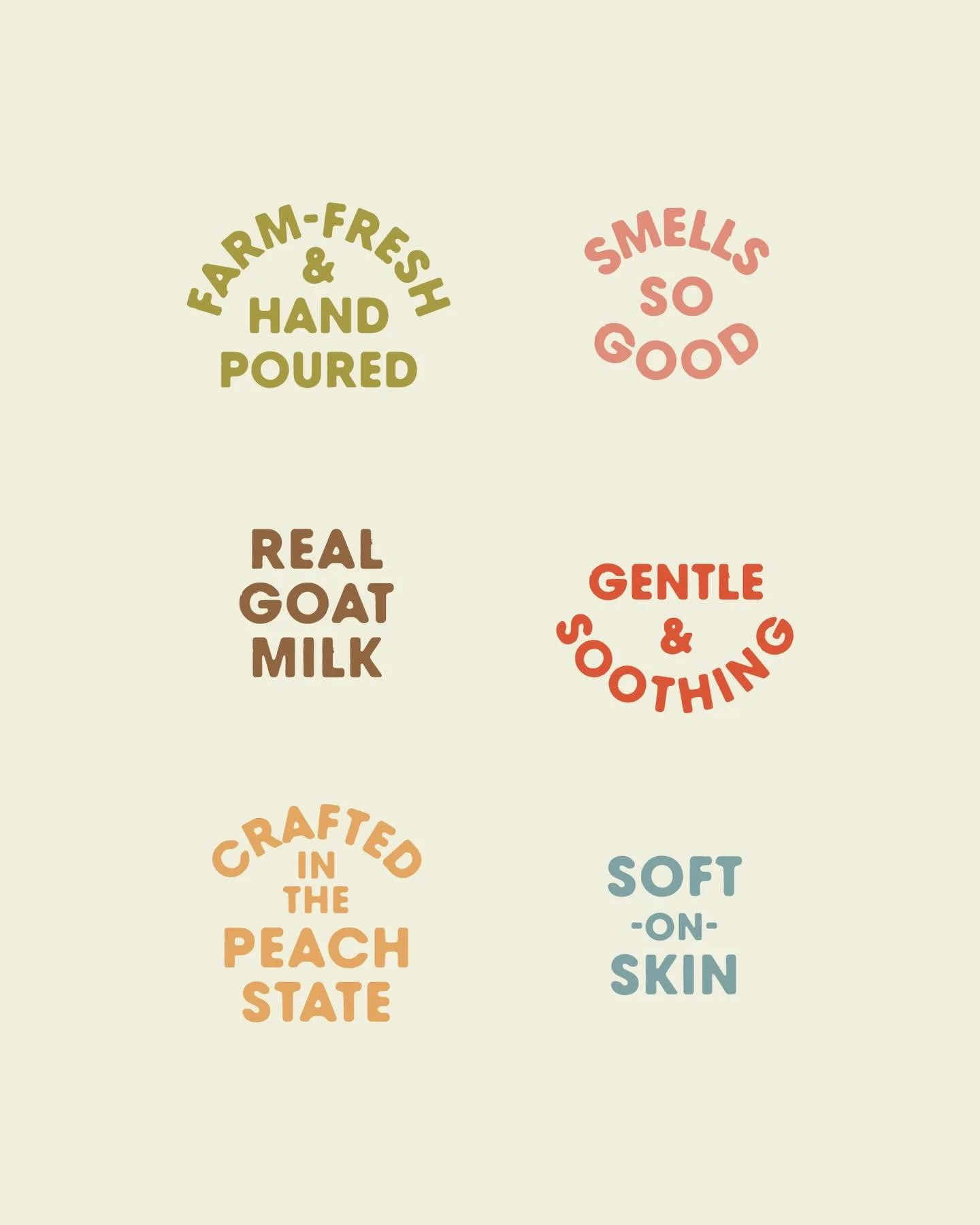 We created a set of type badges for @leapinggoatsoap to help them show off why your skin loves goat milk soap 🧼✨ in use primarily on their Shopify site!