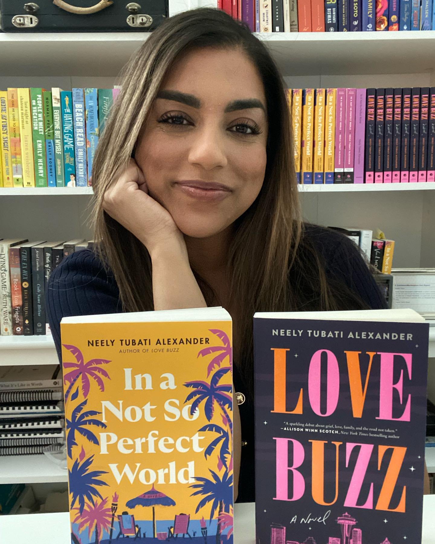 (First photo posed by my six year old)  IN A NOT SO PERFECT WORLD has been out for ONE FULL MONTH! I&rsquo;m so proud of this book and of Sloane and Charlie and all they navigate in it. 

Looking back on this release, it&rsquo;s been a whirlwind! Her