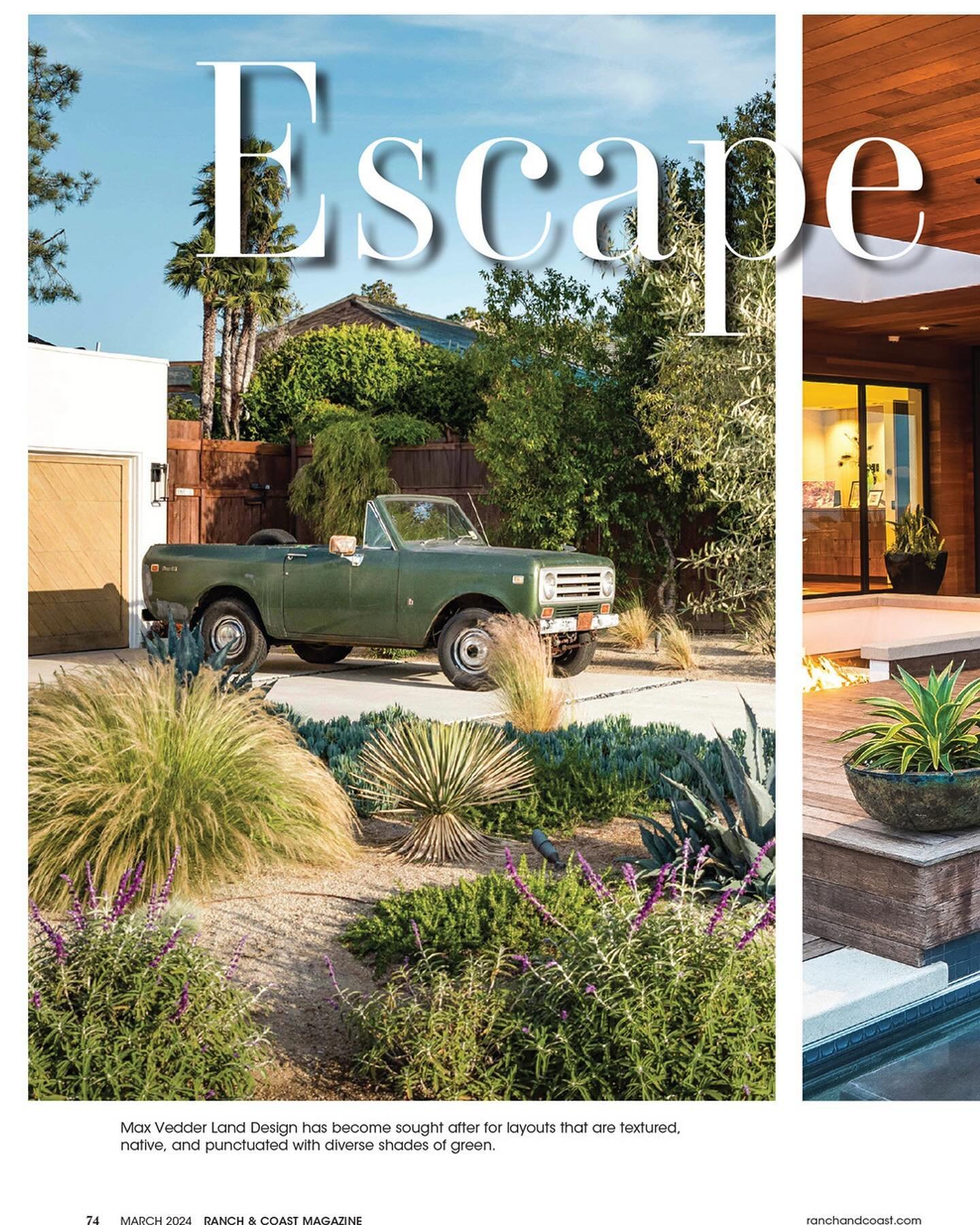 Thanks so much to @ranchandcoast for publishing our work and @the.vintage.editor for the beautiful write up. Check us out in the March issue! 
.
.
.
.
#maxvedderlanddesign #lajolla #encinitas #delmar #architecture&nbsp; #outdoorliving #landscapearchi