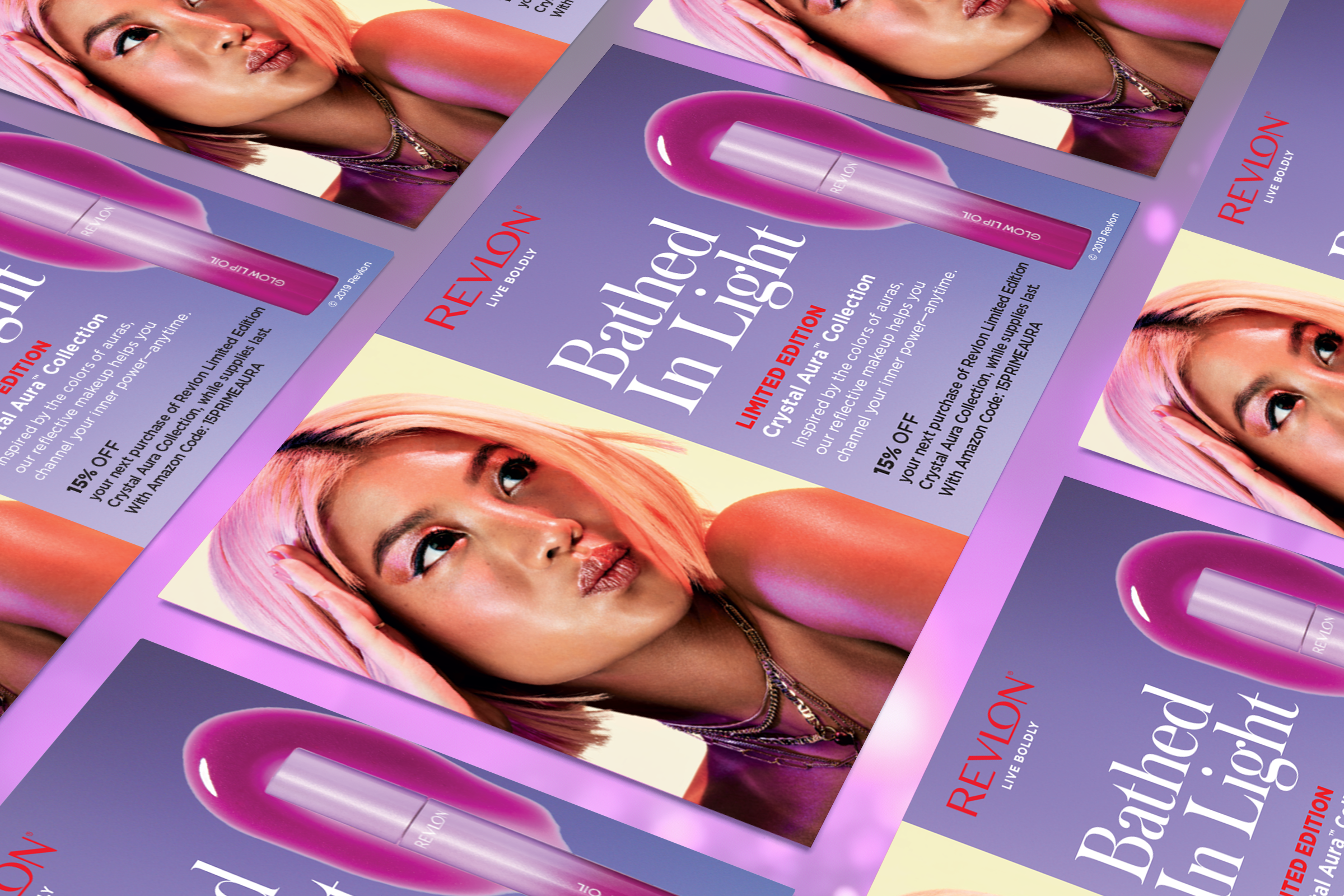 Revlon Amazon Insert Card featuring limited edition product (Crystal Aura™ Collection)