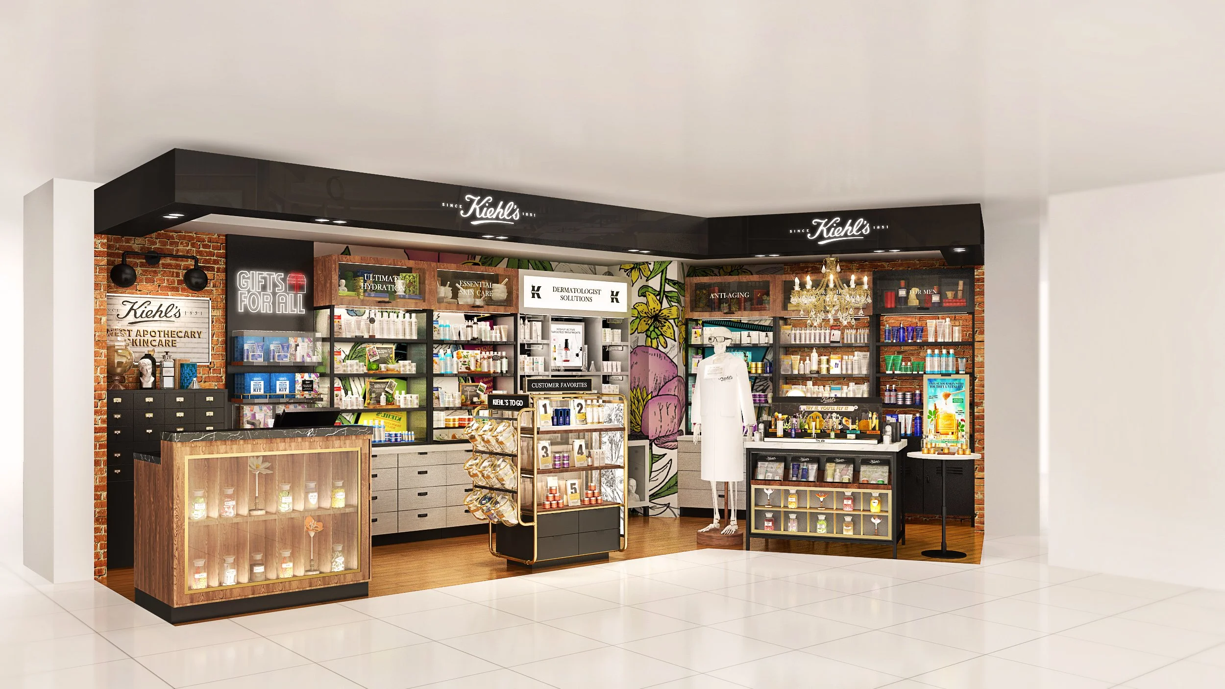 Design & production for all in-store assets including wallpapers, diecut window vinyls, pelmets, neons, fixture wall inserts, brick vinyls.