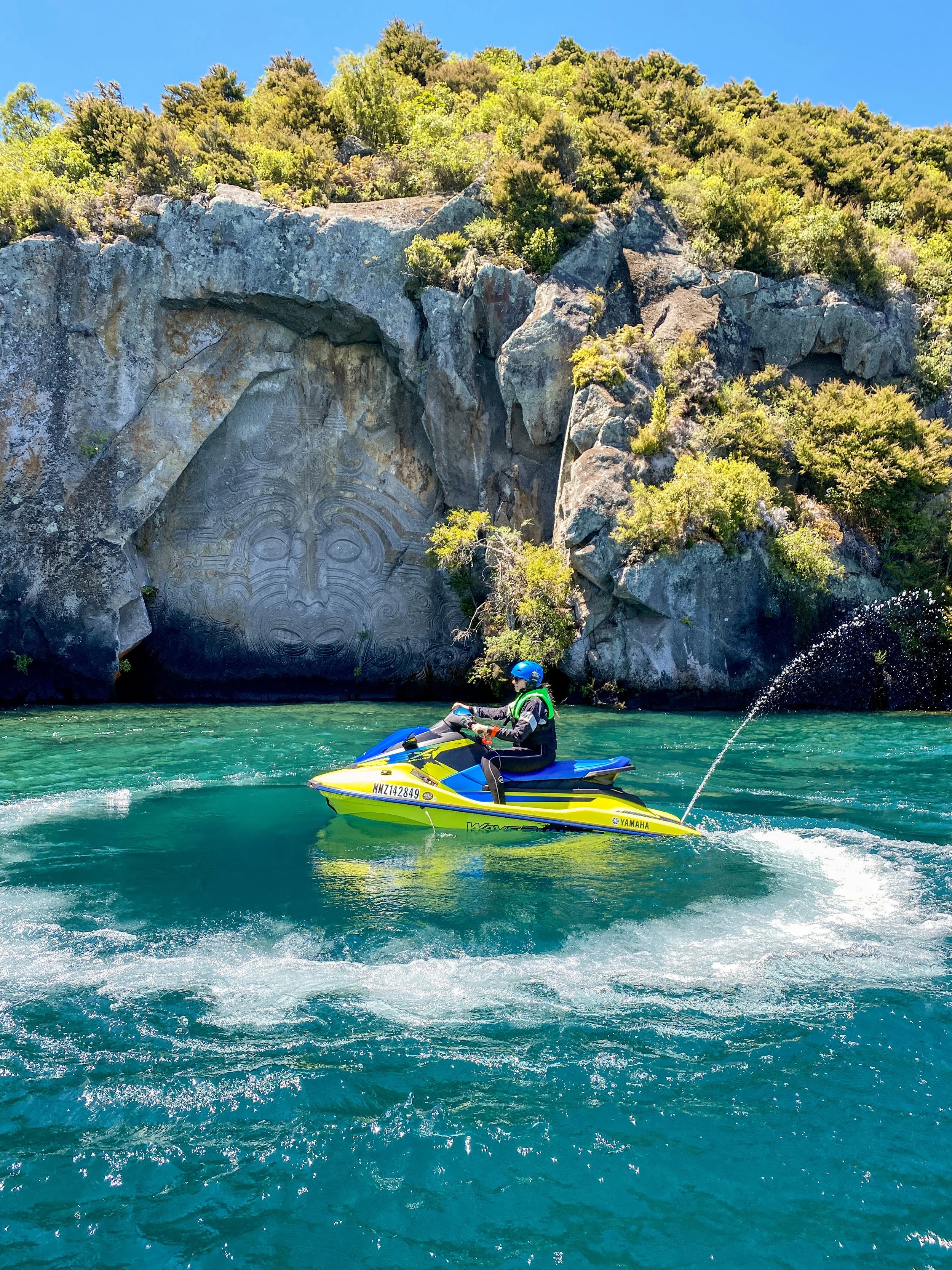 As you can see here, you're able to get an exclusive, up close look of the Maori Rock Carvings.