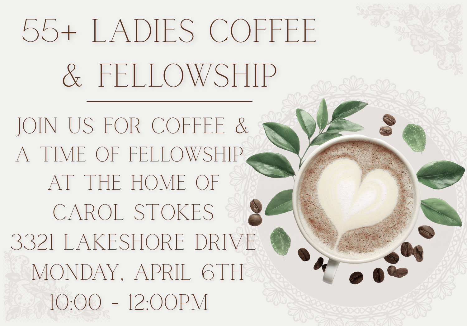 Ladies 55+ Coffee & Fellowship